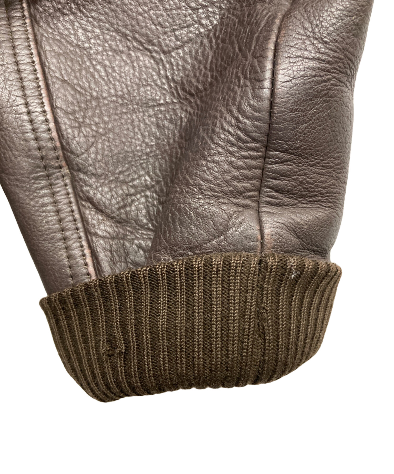 中古・古着通販】AVIREX (アヴィレックス) レザースタジャン ブラウン