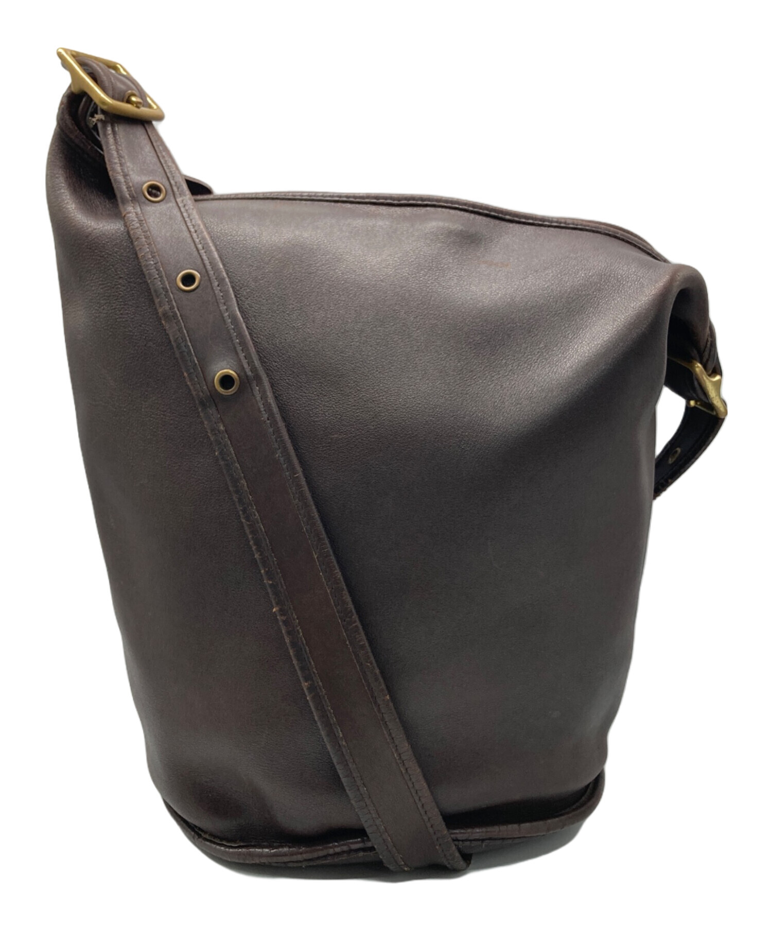 中古・古着通販】COACH (コーチ) レザーショルダーバッグ ブラウン