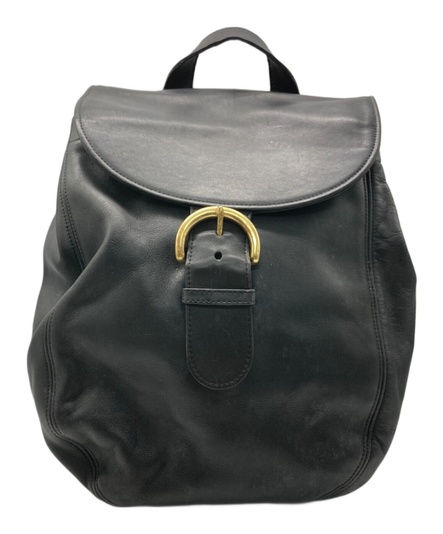 中古・古着通販】COACH (コーチ) レザーリュック ブラック サイズ