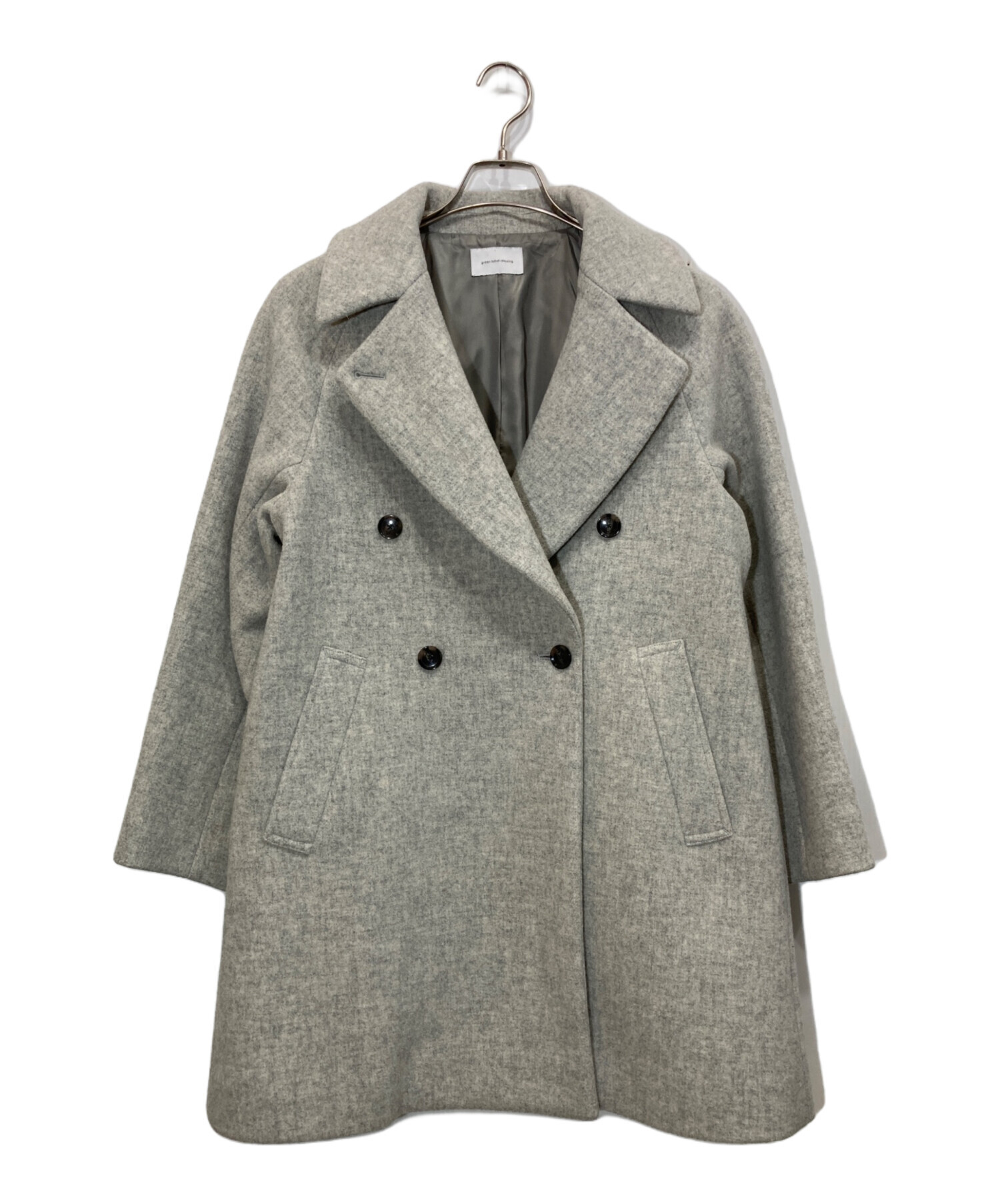 [美品]グリーンレーベルダブルテーラードコート　SPINT　ライトグレー 再値下げ【美品】 グリーンレーベルリラクシング ダブルテーラード