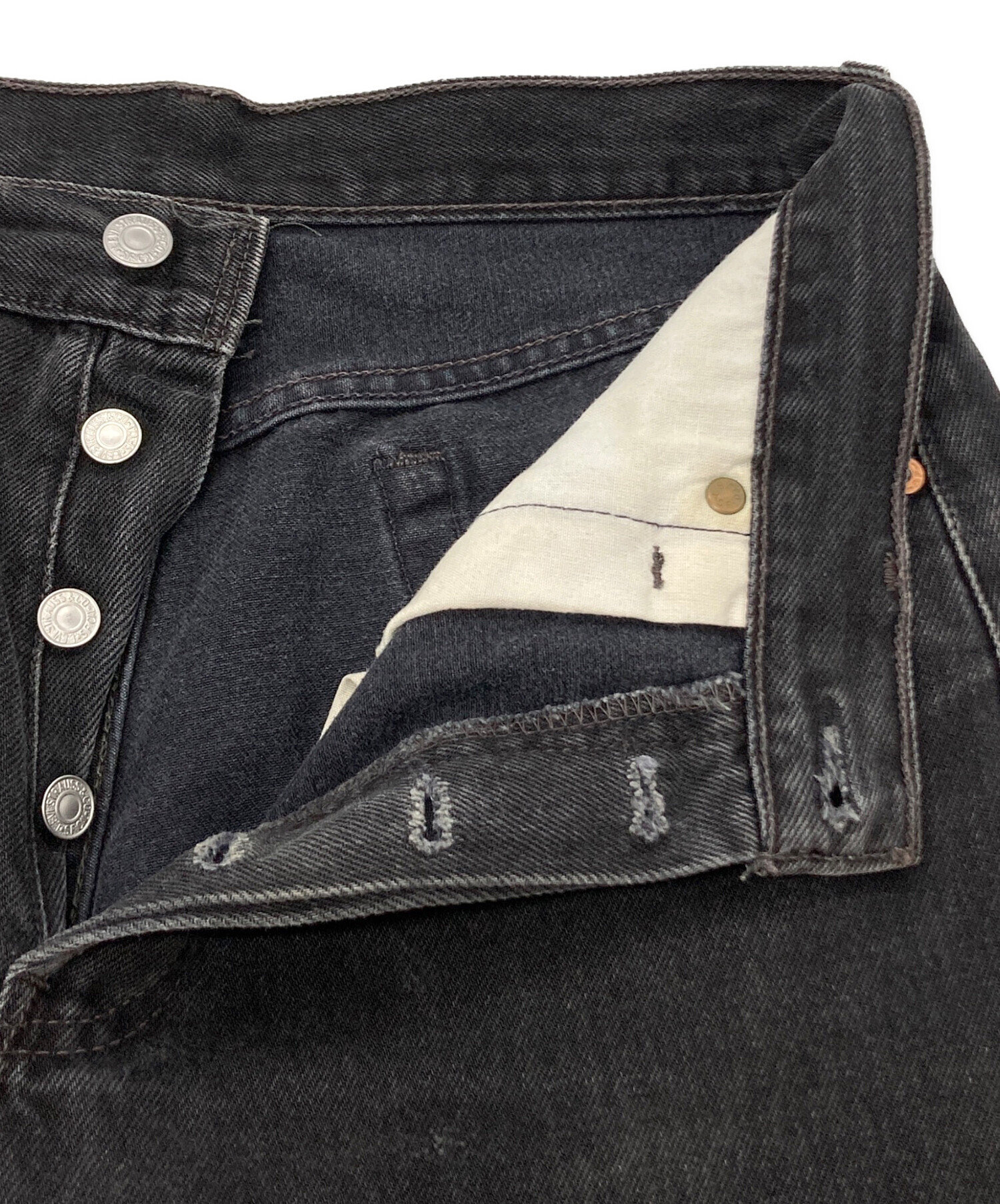 中古・古着通販】LEVI'S (リーバイス) 後染め501デニムパンツ ブラック