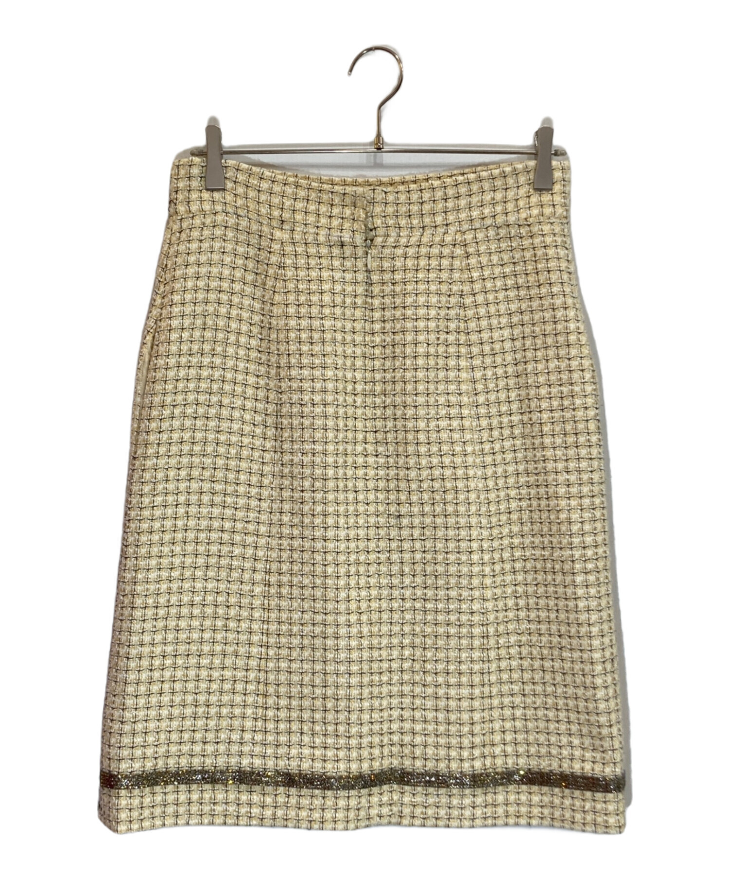 中古・古着通販】CHANEL (シャネル) ツイードビジューデザインスカート