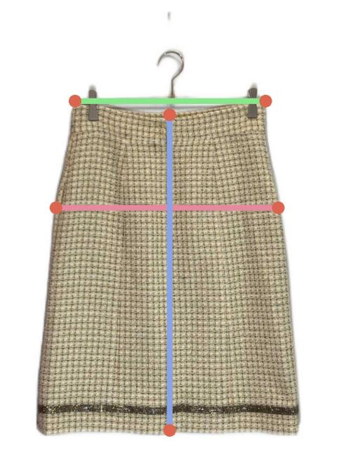 ◇【シャネル】ヴィンテージベージュカラーリネンスカート９５P#40◇ 中古・古着通販】CHANEL (シャネル) ツイードビジューデザインスカート