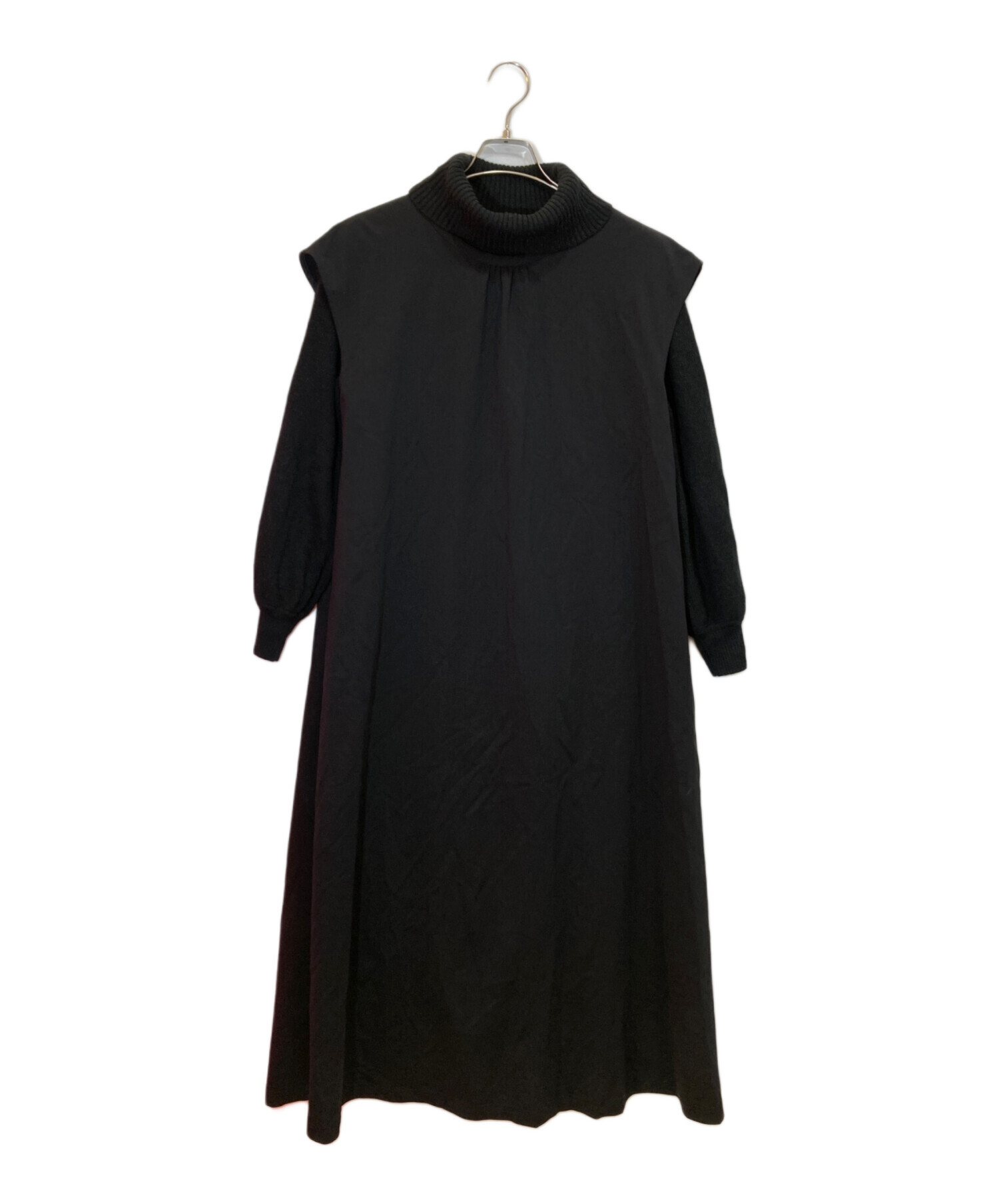 ブルーレーベルクレストブリッジ 黒のフード付シンプルワンピース　38 中古・古着通販】BLUE LABEL CRESTBRIDGE (ブルーレーベルクレスト