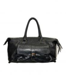 【未使用級】アルフレッドバニスター　オールレザー　パッチワーク　ボストン　黒希少 未使用級】アルフレッドバニスター オールレザー パッチワーク