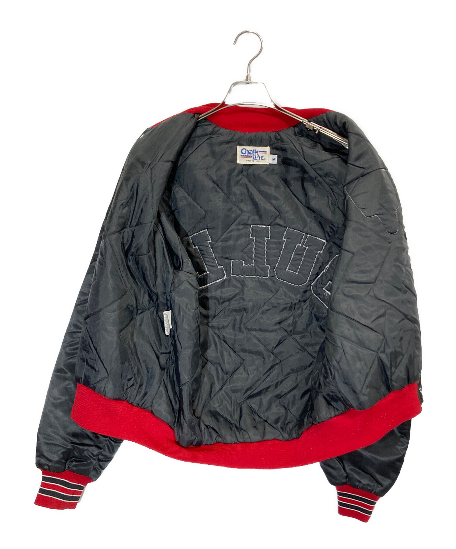 90s USA製 Chalk Line スタジャン RED SKINS ブラック 中古・古着通販】Chalk Line (チョークライン) 90sスタジャン ブラック