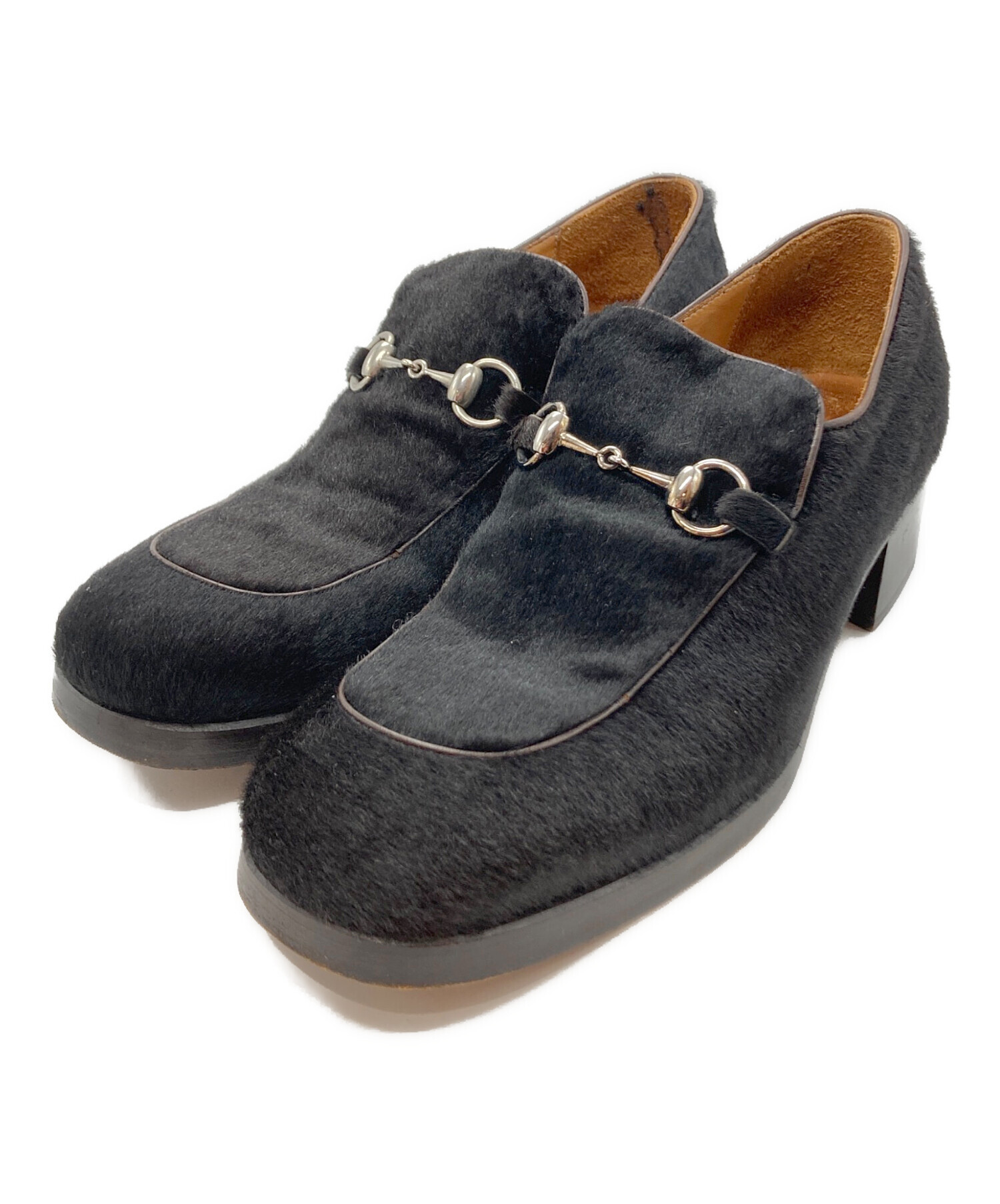 中古・古着通販】GUCCI (グッチ) ハラコビットヒールローファー