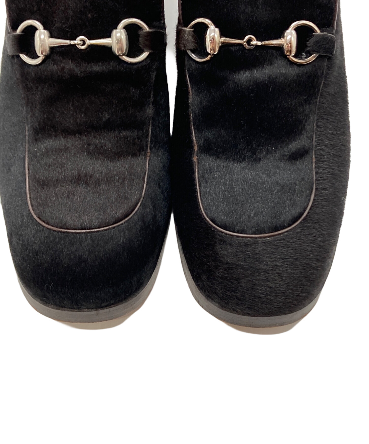 中古・古着通販】GUCCI (グッチ) ハラコビットヒールローファー