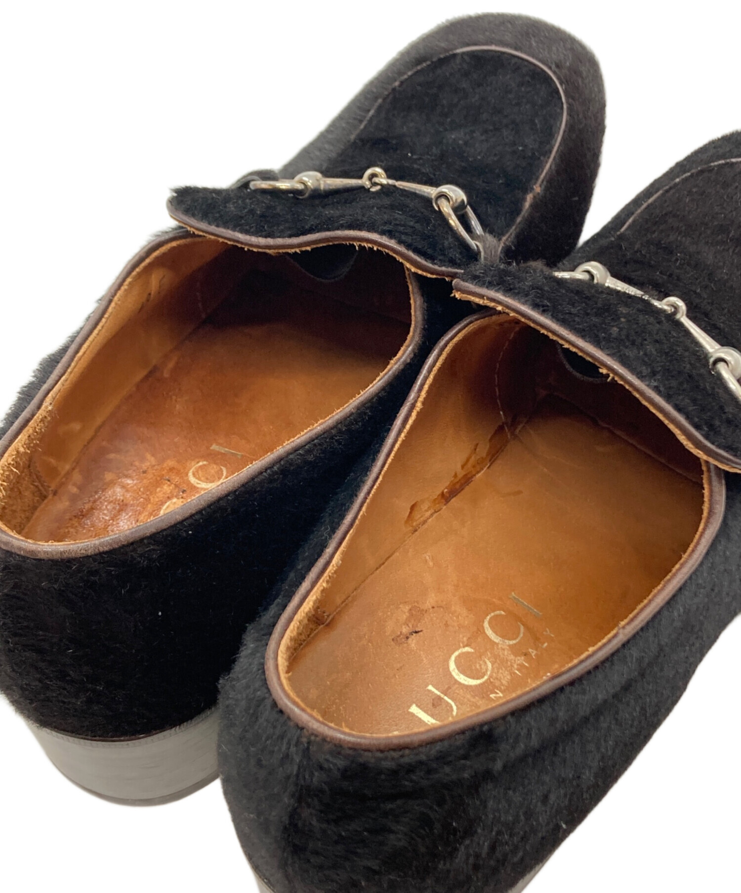 中古・古着通販】GUCCI (グッチ) ハラコビットヒールローファー
