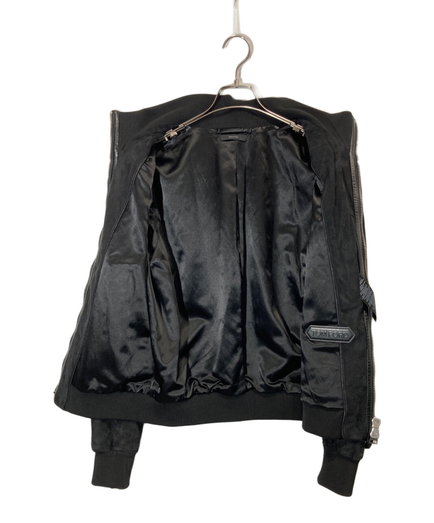 TOM FORD トムフォード ブルゾン XL 黒 【古着】【中古】【送料無料】 中古・古着通販】TOM FORD (トムフォード) スウェードレザーバイカー
