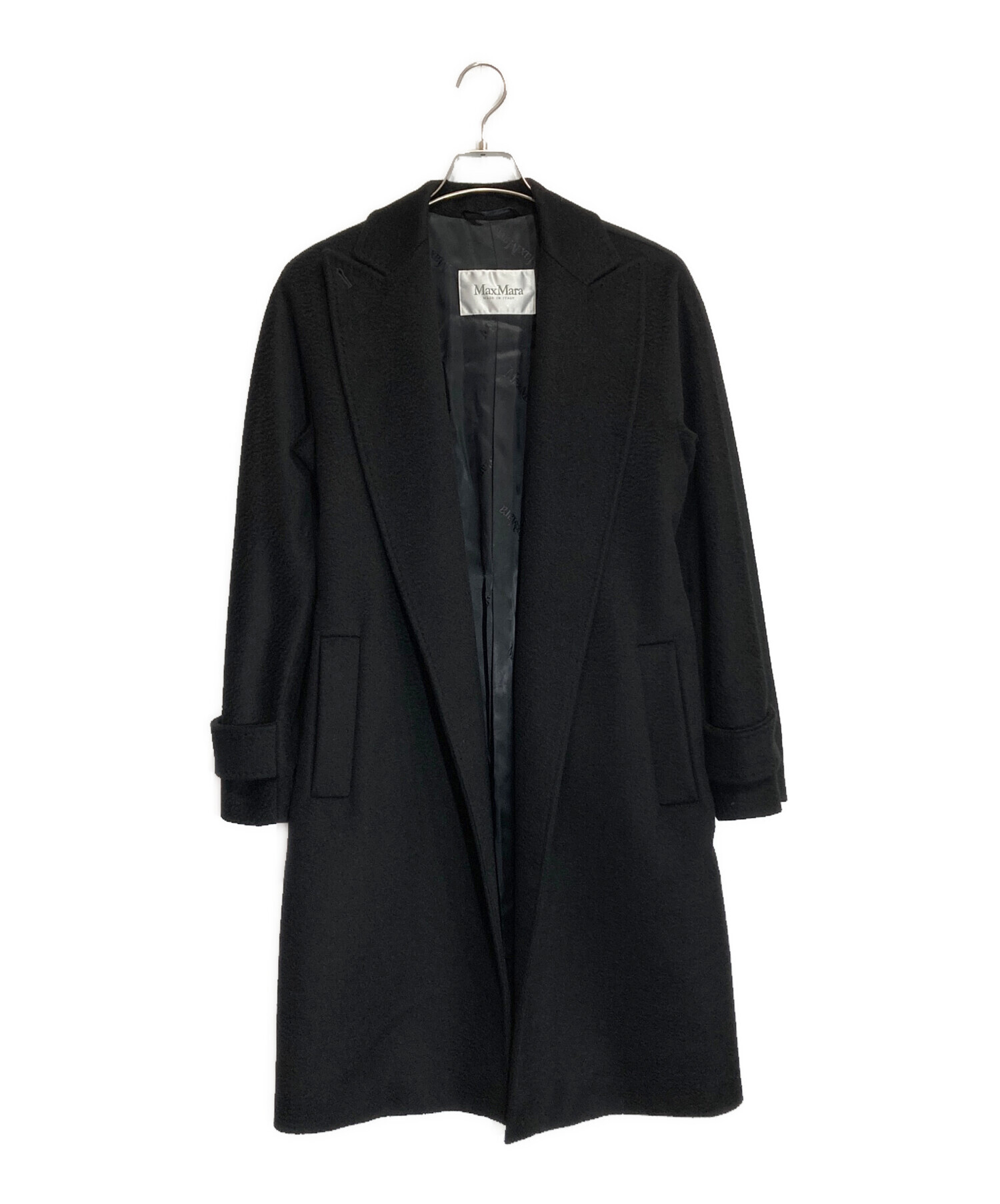 Max Mara 最高級 ロングコート ベルト付き ブラック Max Mara 最高級