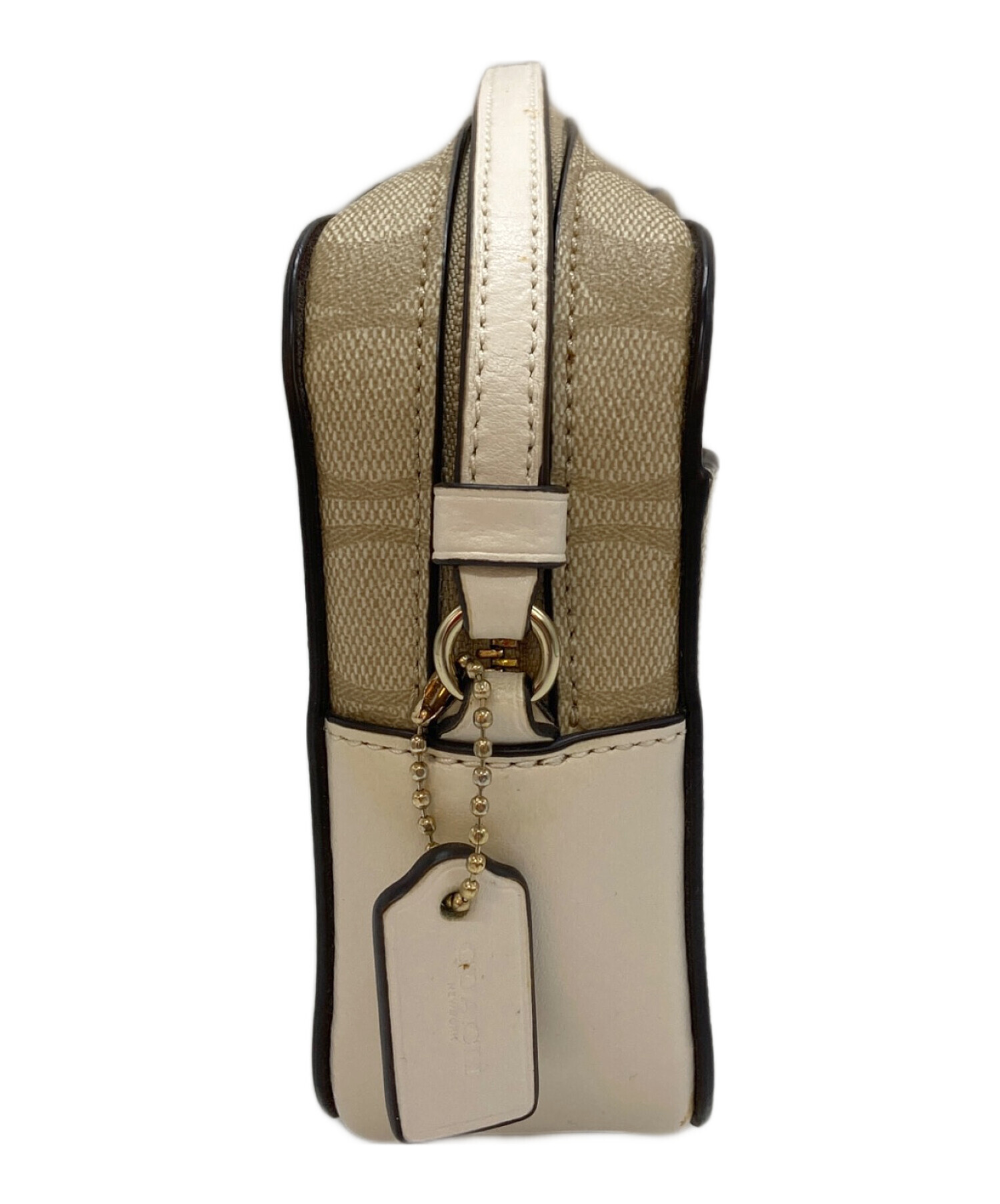 中古・古着通販】COACH (コーチ) ショルダーバッグ ホワイト×ベージュ