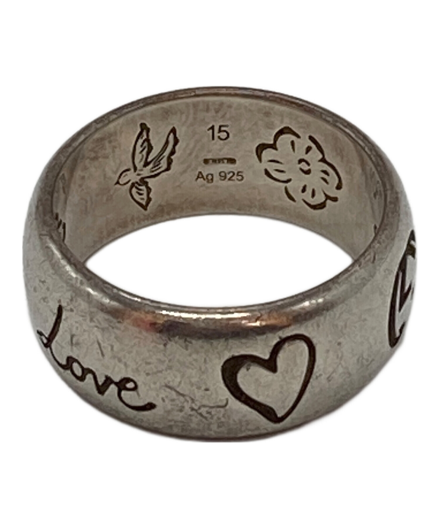 中古・古着通販】GUCCI (グッチ) blind for love リング シルバー