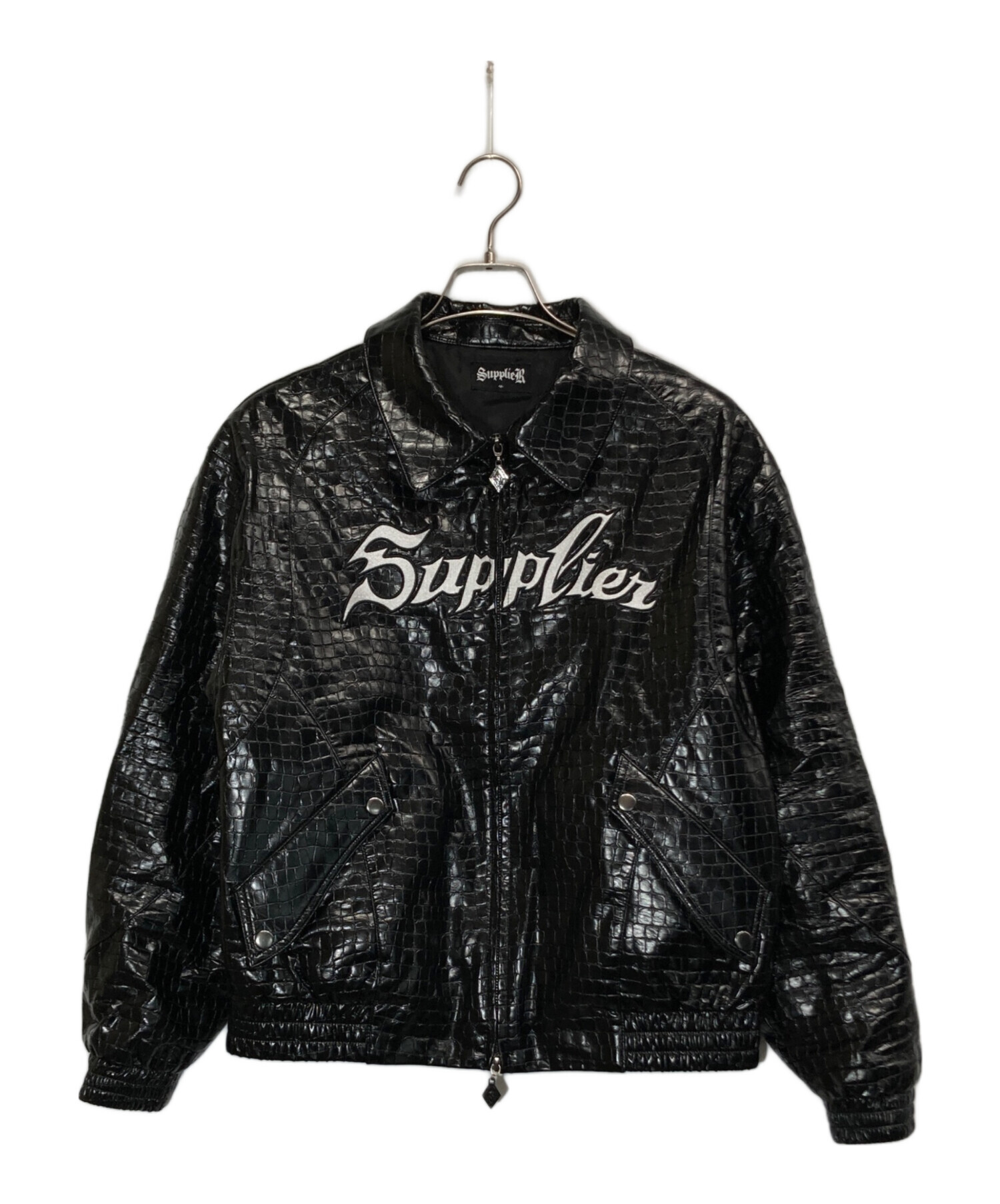 Supplier レザージャケット Sサイズ ブラック 中古・古着通販】SUPPLIER (サプライヤー) エコレザージャケット
