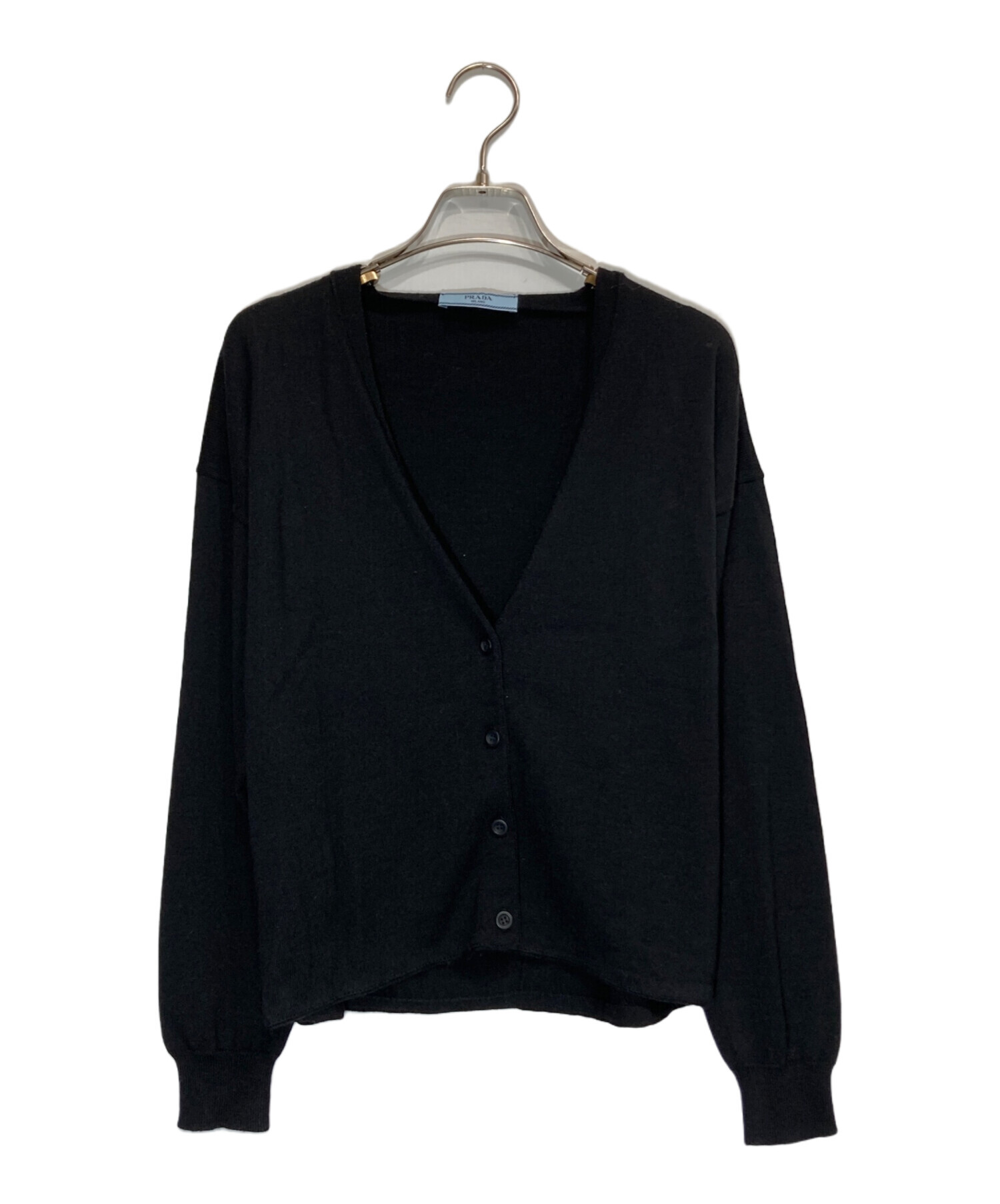 PRADA プラダ　カーディガン　ブラック　黒　メンズ　ウール 中古・古着通販】PRADA (プラダ) ウールカーディガン ブラック サイズ
