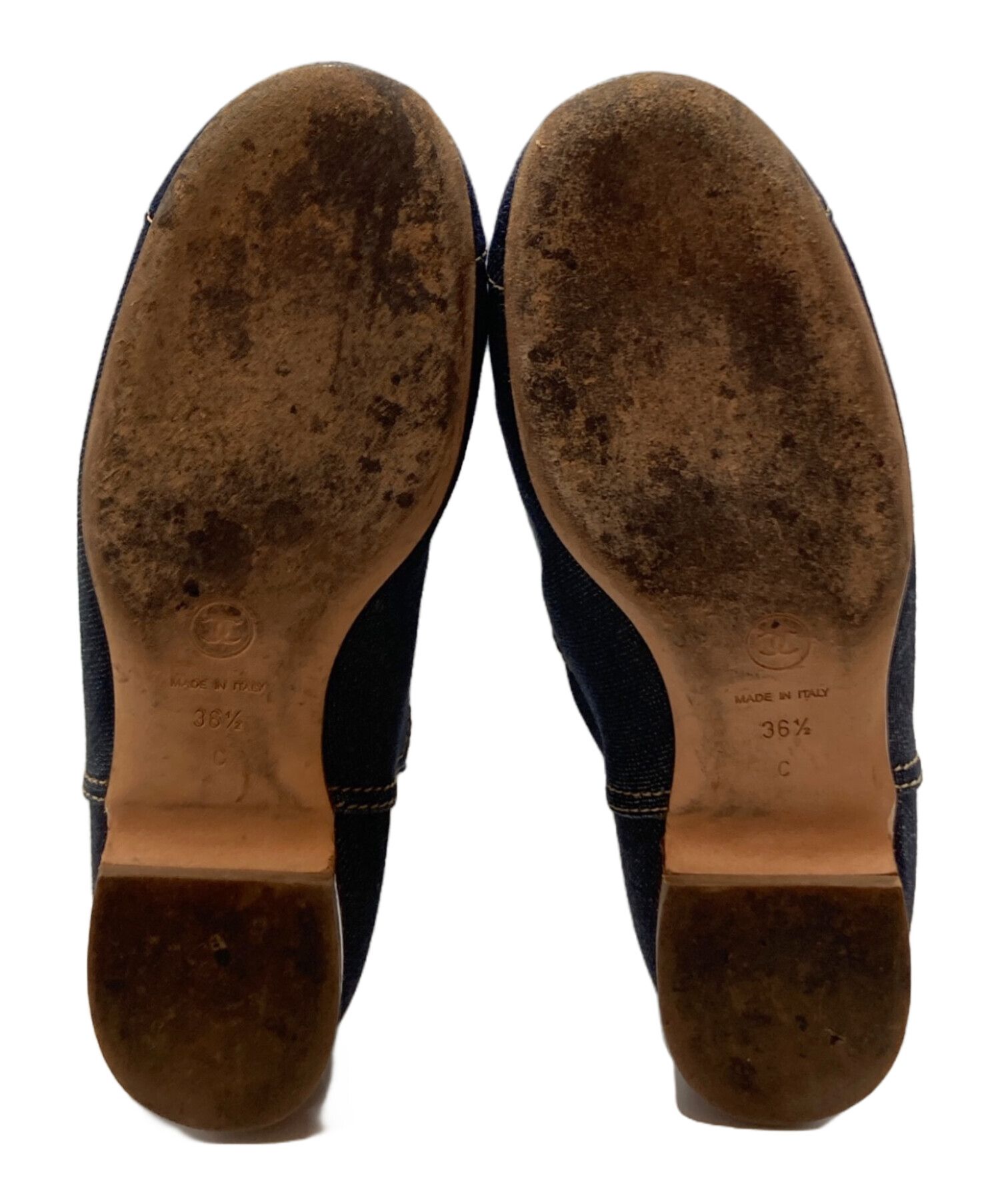 中古・古着通販】CHANEL (シャネル) デニムロングブーツ インディゴ