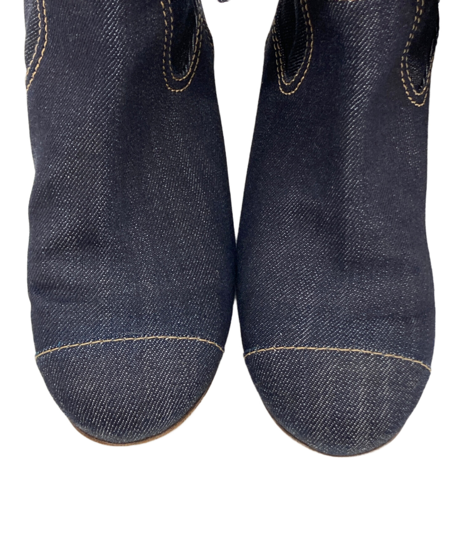 中古・古着通販】CHANEL (シャネル) デニムロングブーツ インディゴ