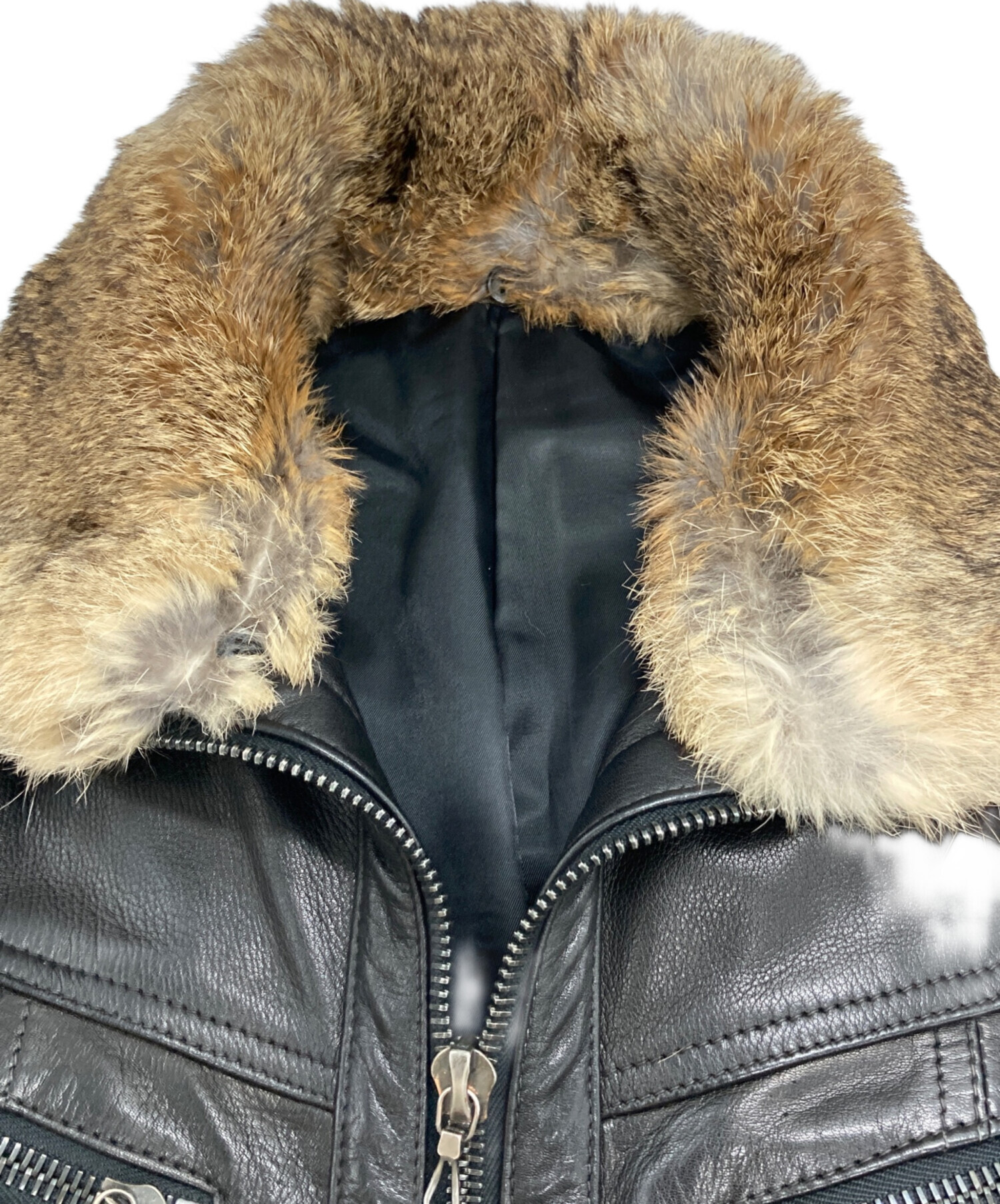 中古・古着通販】SHELLAC (シェラック) カウレザージャケット ブラック