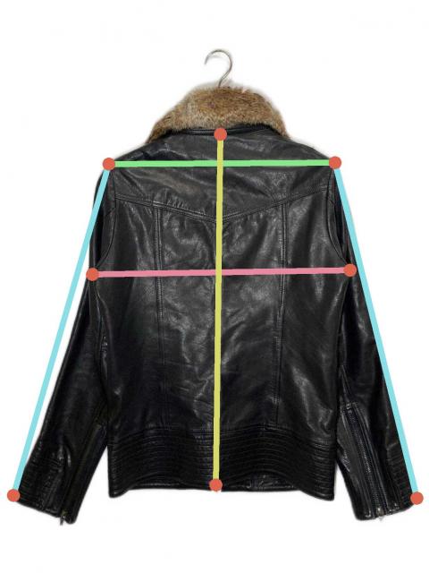 中古・古着通販】SHELLAC (シェラック) カウレザージャケット ブラック