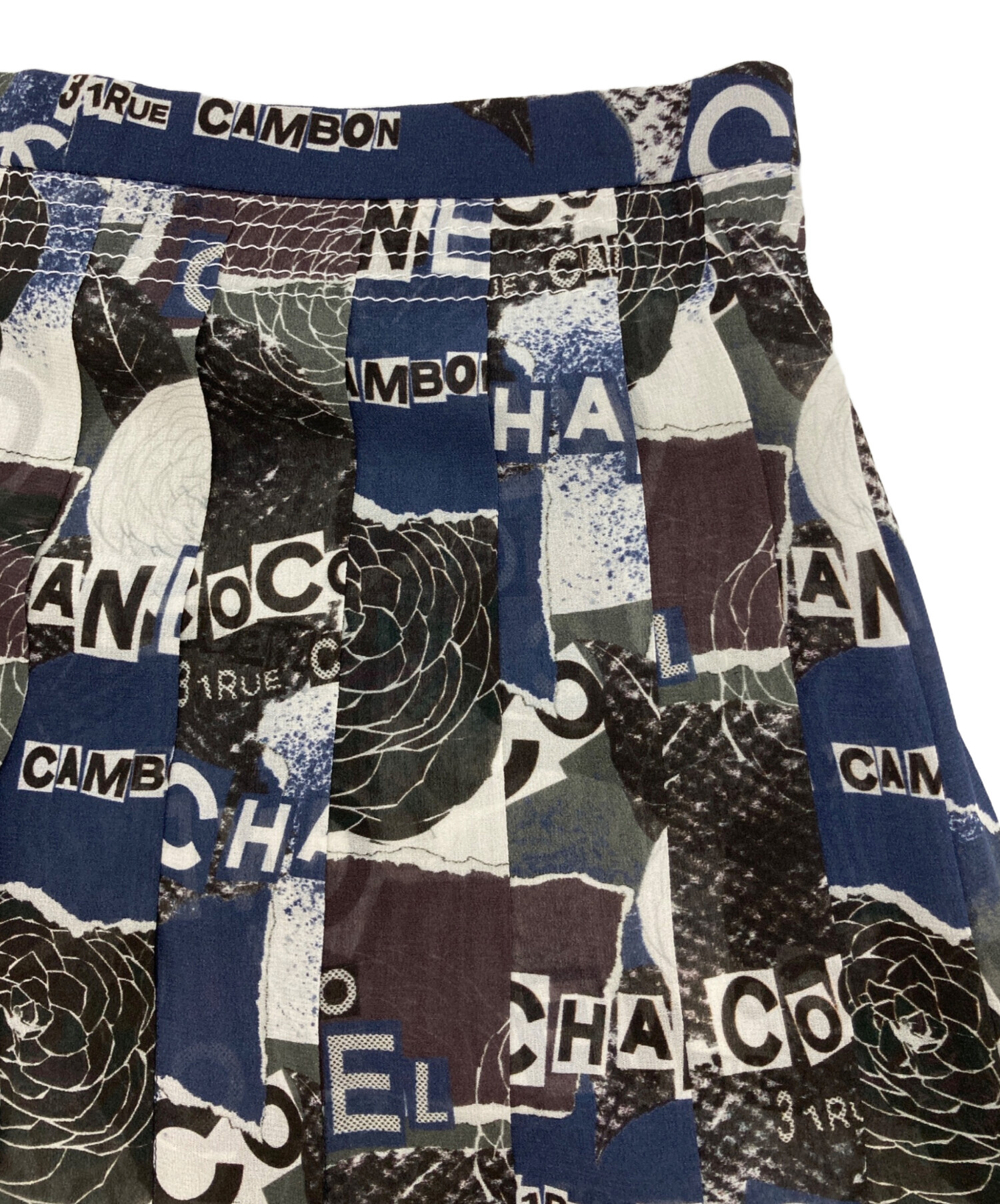 中古・古着通販】CHANEL (シャネル) 総柄シルクプリーツスカート