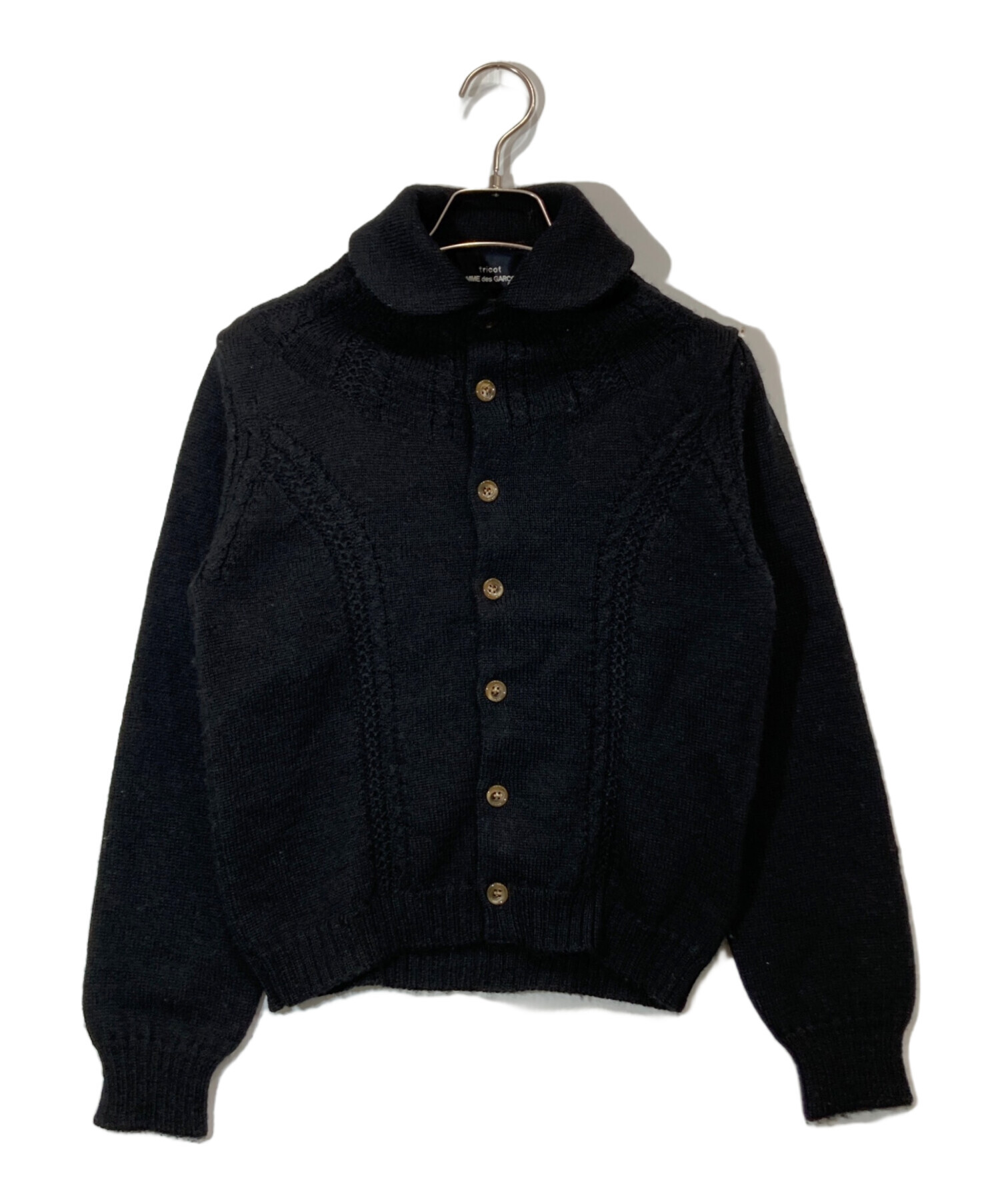 トリコ コムデギャルソン 人気 丸襟カーディガン ブラック トリコ