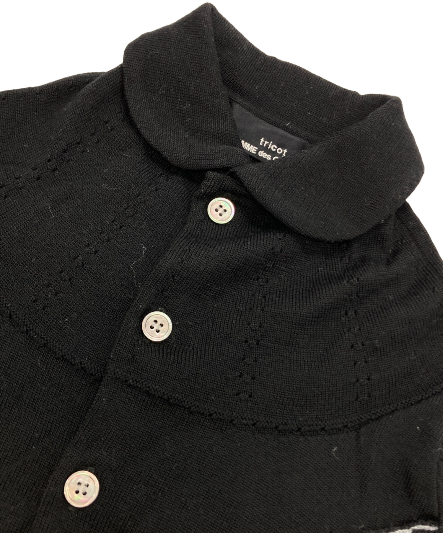 トリココムデギャルソン　丸襟ギャザーカーディガン トリココムデギャルソン 丸襟ギャザーカーディガン トリコ