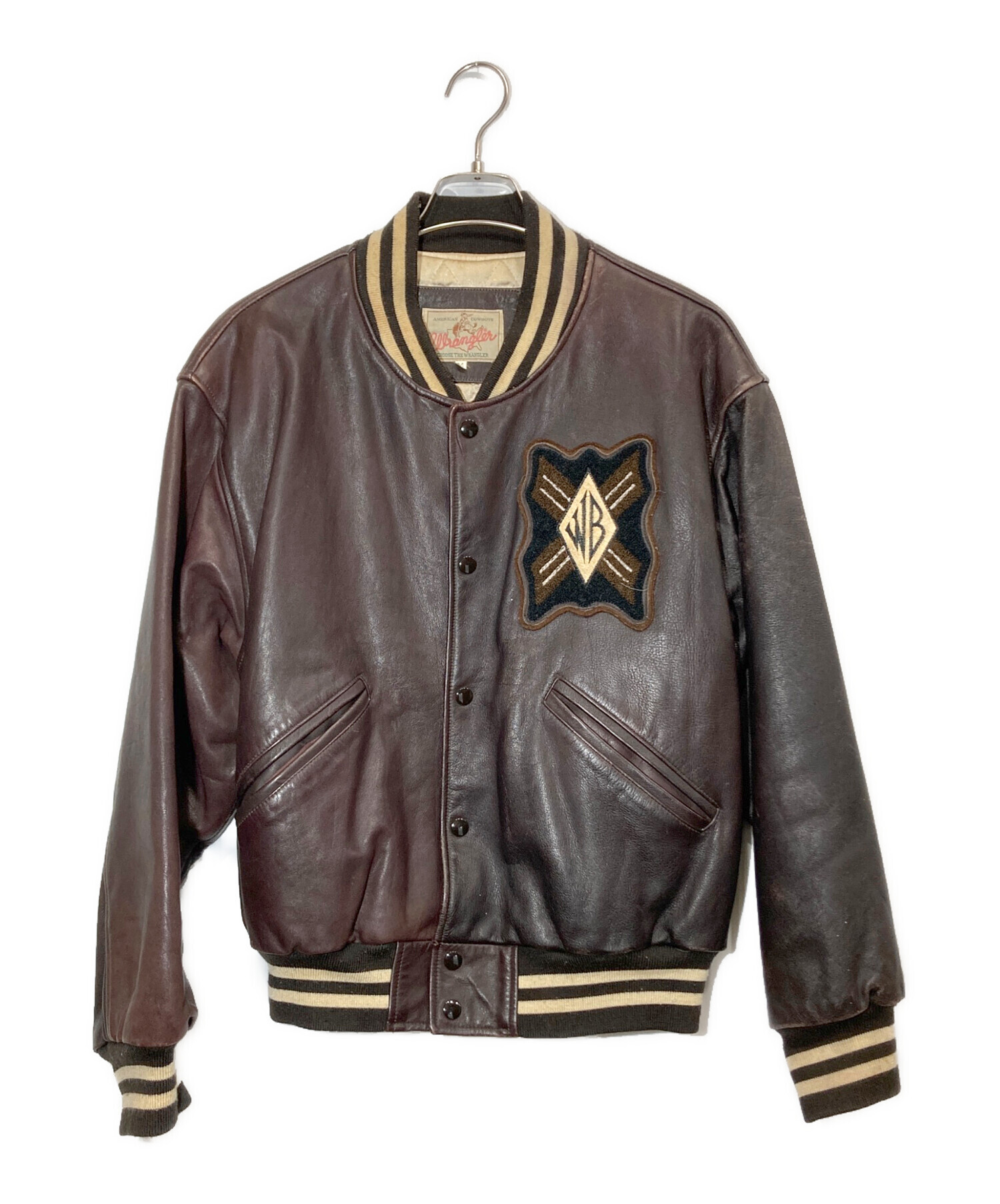 90s Wrangler レザースタジャン L 中古・古着通販】Wrangler (ラングラー) レザースタジャン ブラウン