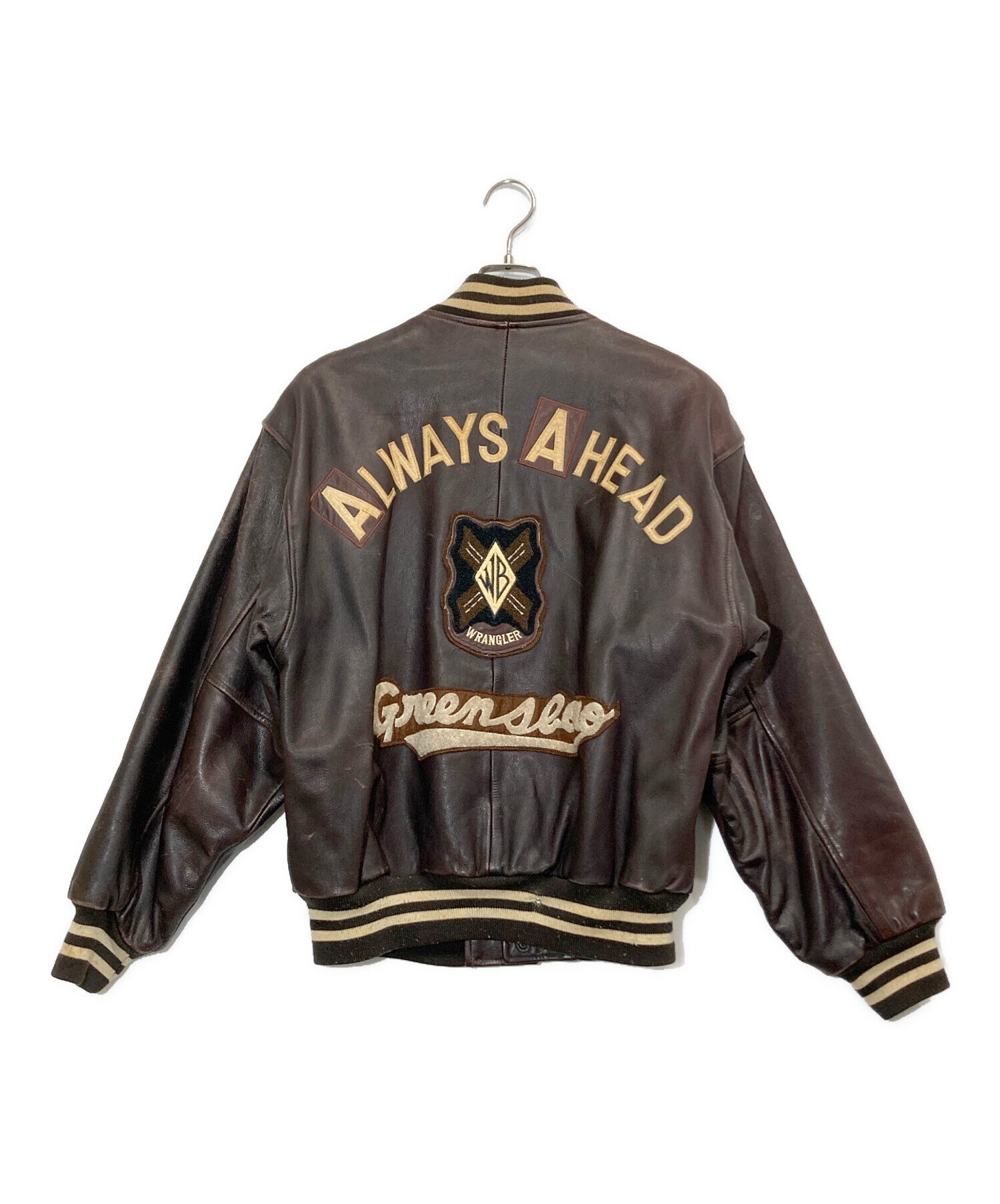中古・古着通販】Wrangler (ラングラー) レザースタジャン ブラウン