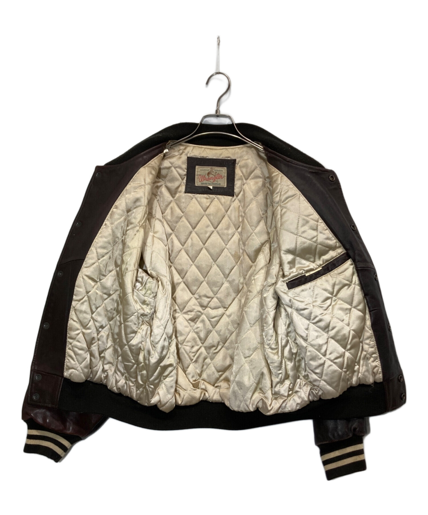 中古・古着通販】Wrangler (ラングラー) レザースタジャン ブラウン