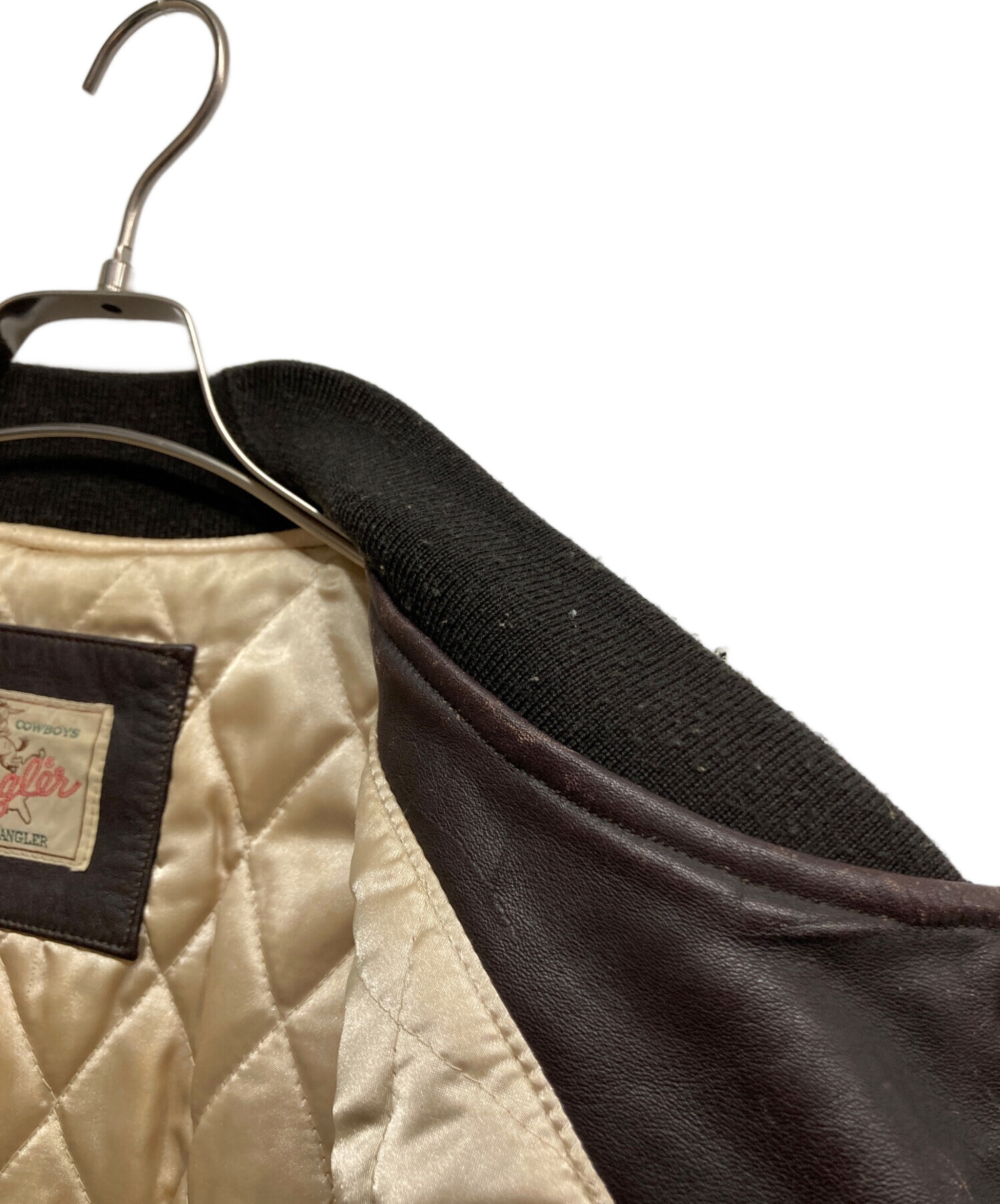 中古・古着通販】Wrangler (ラングラー) レザースタジャン ブラウン