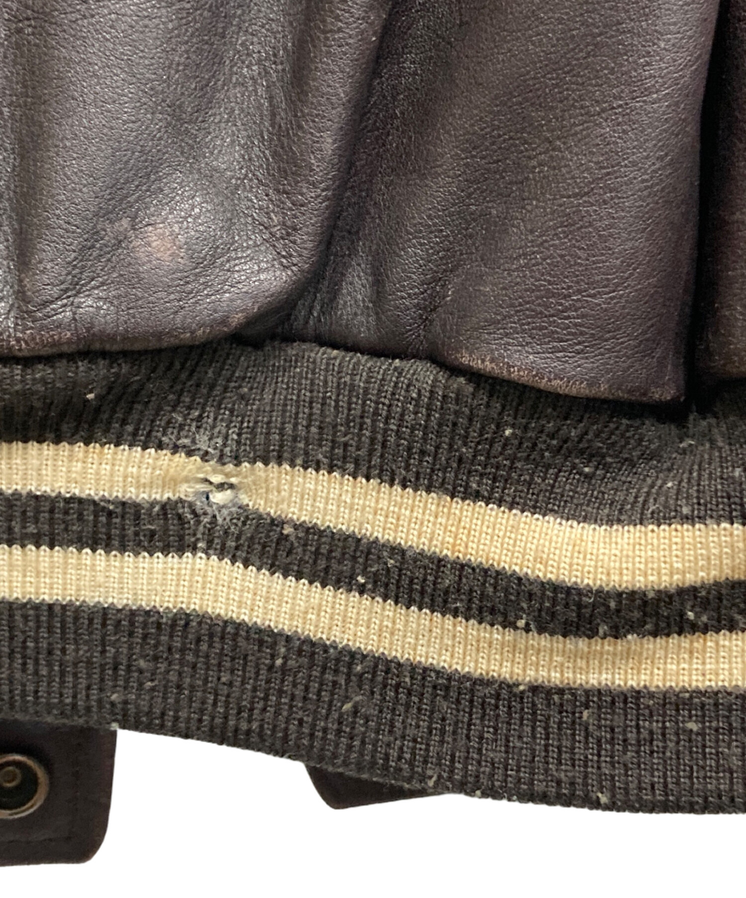 中古・古着通販】Wrangler (ラングラー) レザースタジャン ブラウン