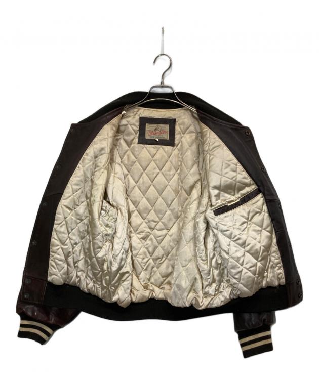 中古・古着通販】Wrangler (ラングラー) レザースタジャン ブラウン