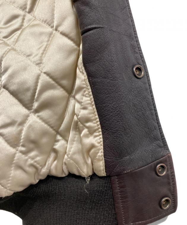 中古・古着通販】Wrangler (ラングラー) レザースタジャン ブラウン