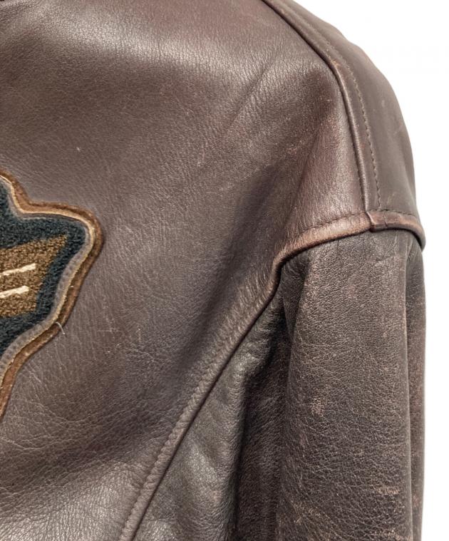中古・古着通販】Wrangler (ラングラー) レザースタジャン ブラウン