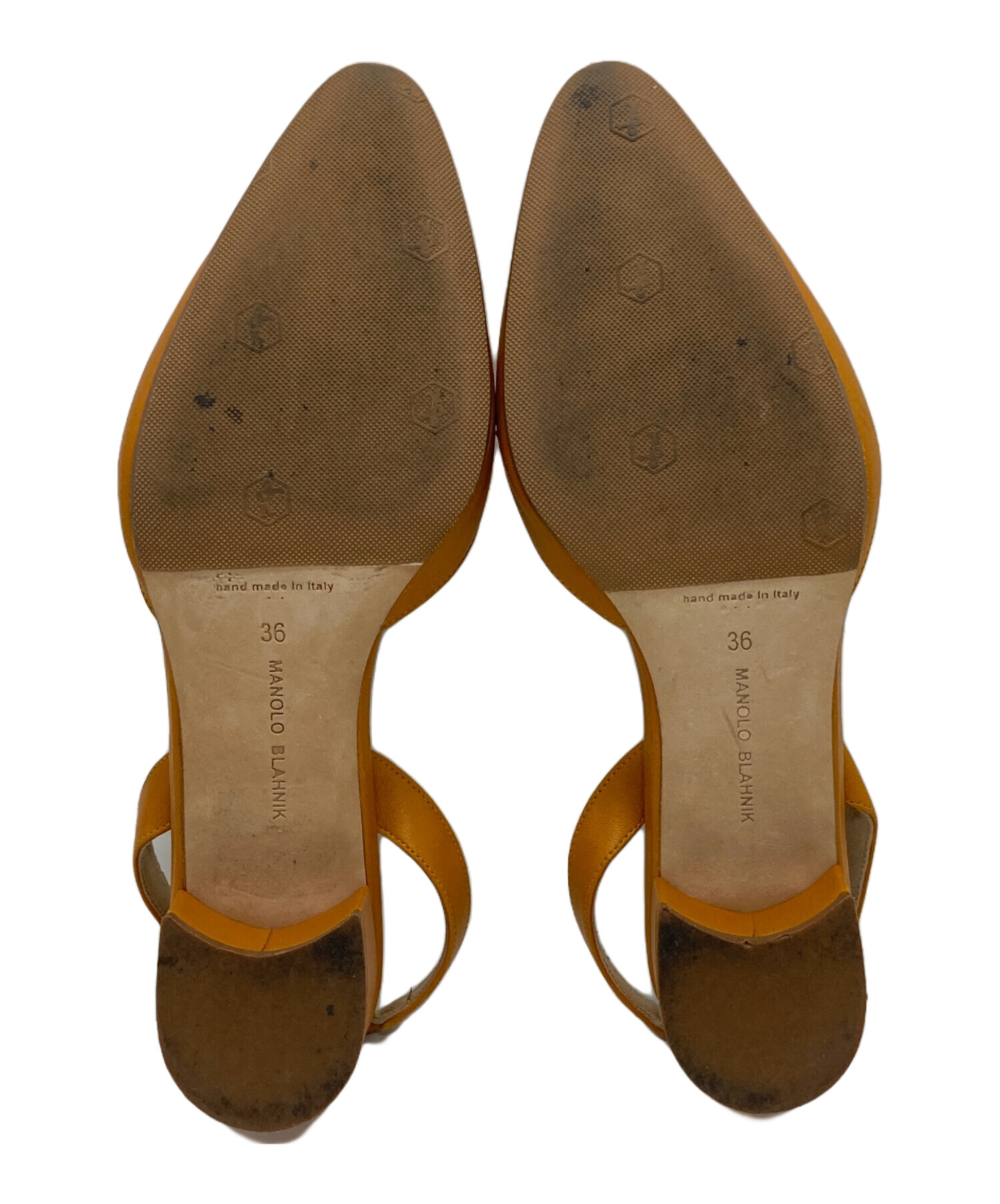 美品 マノロブラニク 36 キャロリン￼ スリングバック レザー ブロンズ 茶色 中古・古着通販】Manolo Blahnik (マノロブラニク) スリングバック