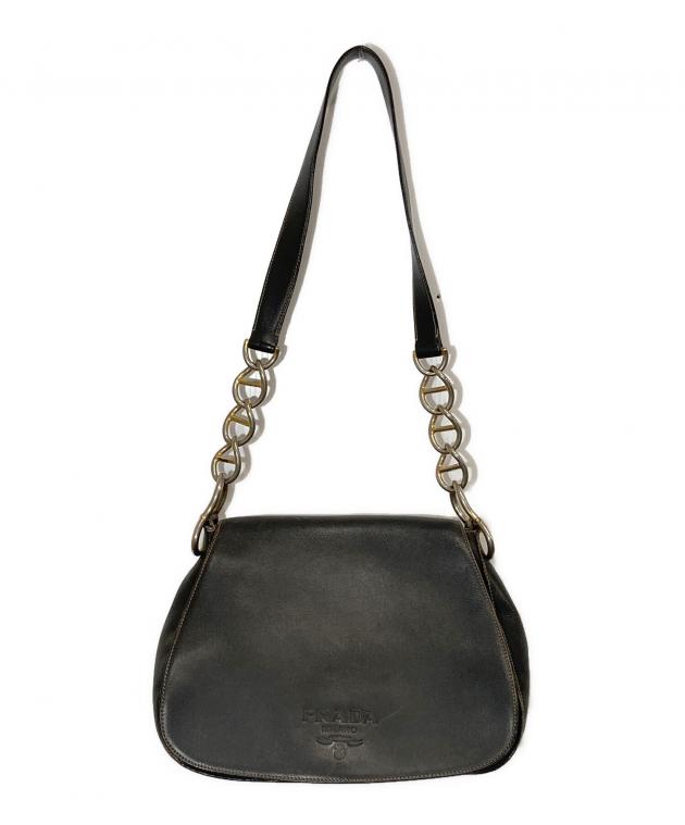 中古・古着通販】PRADA (プラダ) チェーンショルダーバッグ ブラック