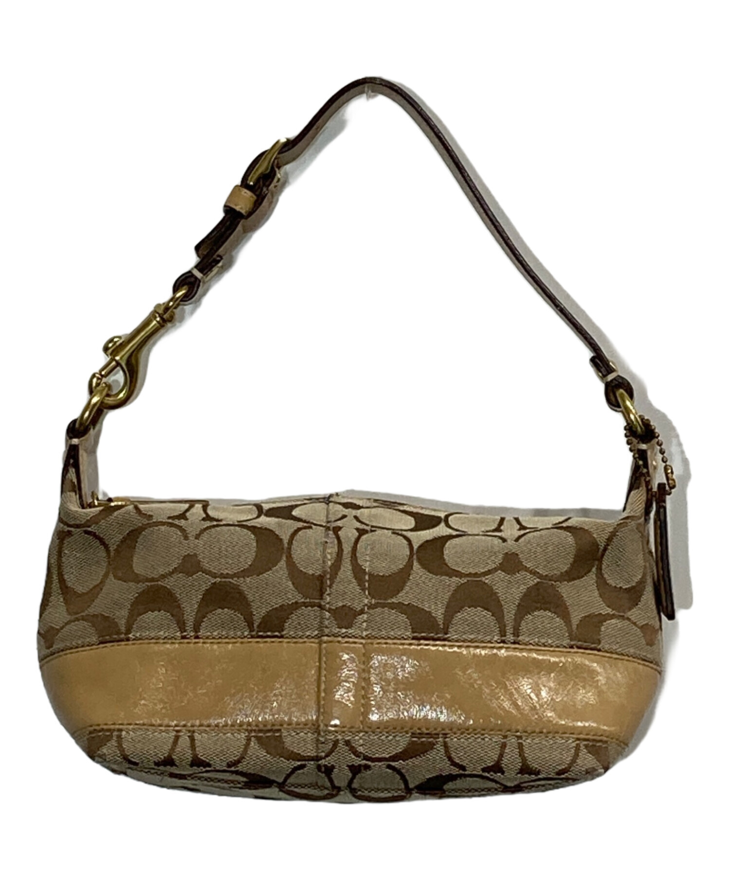 中古・古着通販】COACH (コーチ) シグネチャーハンドバッグ ベージュ