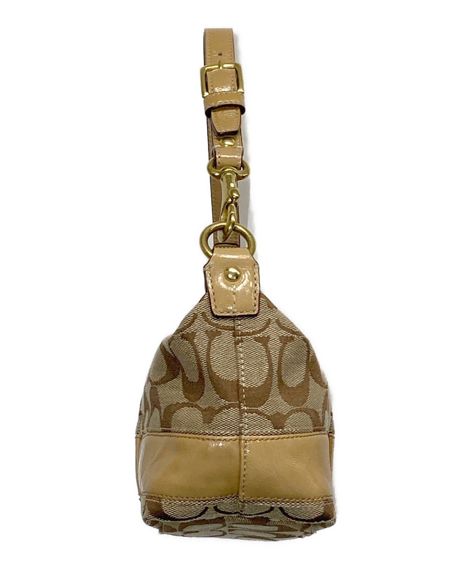 中古・古着通販】COACH (コーチ) シグネチャーハンドバッグ ベージュ