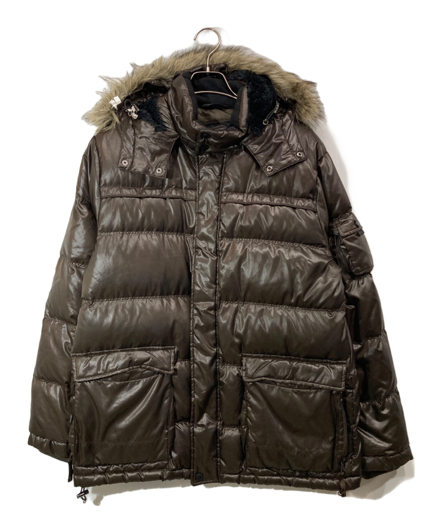 中古・古着通販】UNIQLO (ユニクロ) ファーダウンジャケット ブラウン