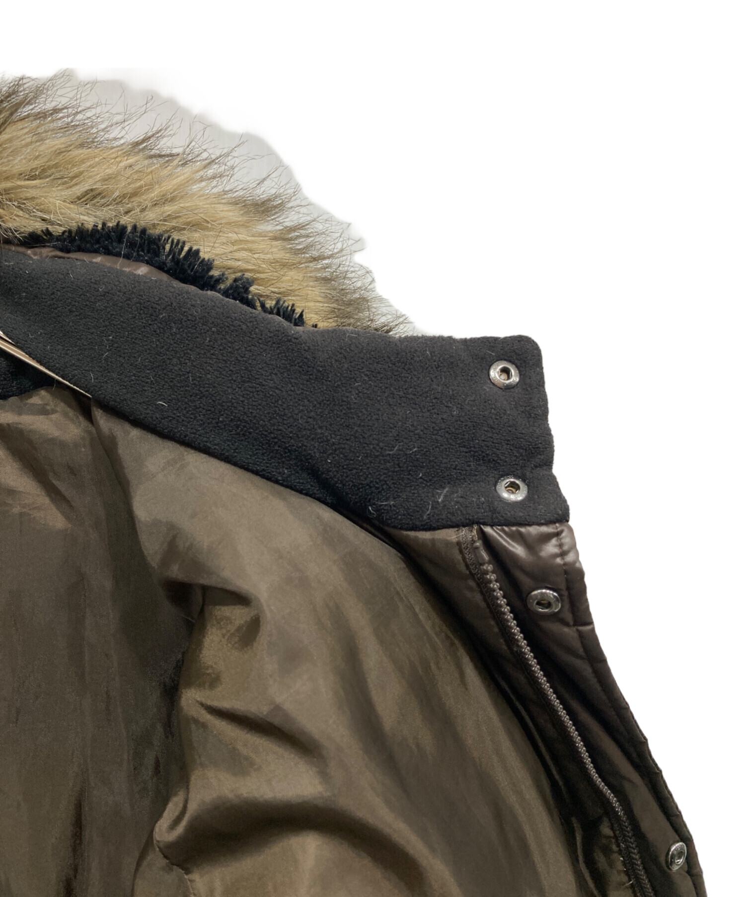 中古・古着通販】UNIQLO (ユニクロ) ファーダウンジャケット ブラウン