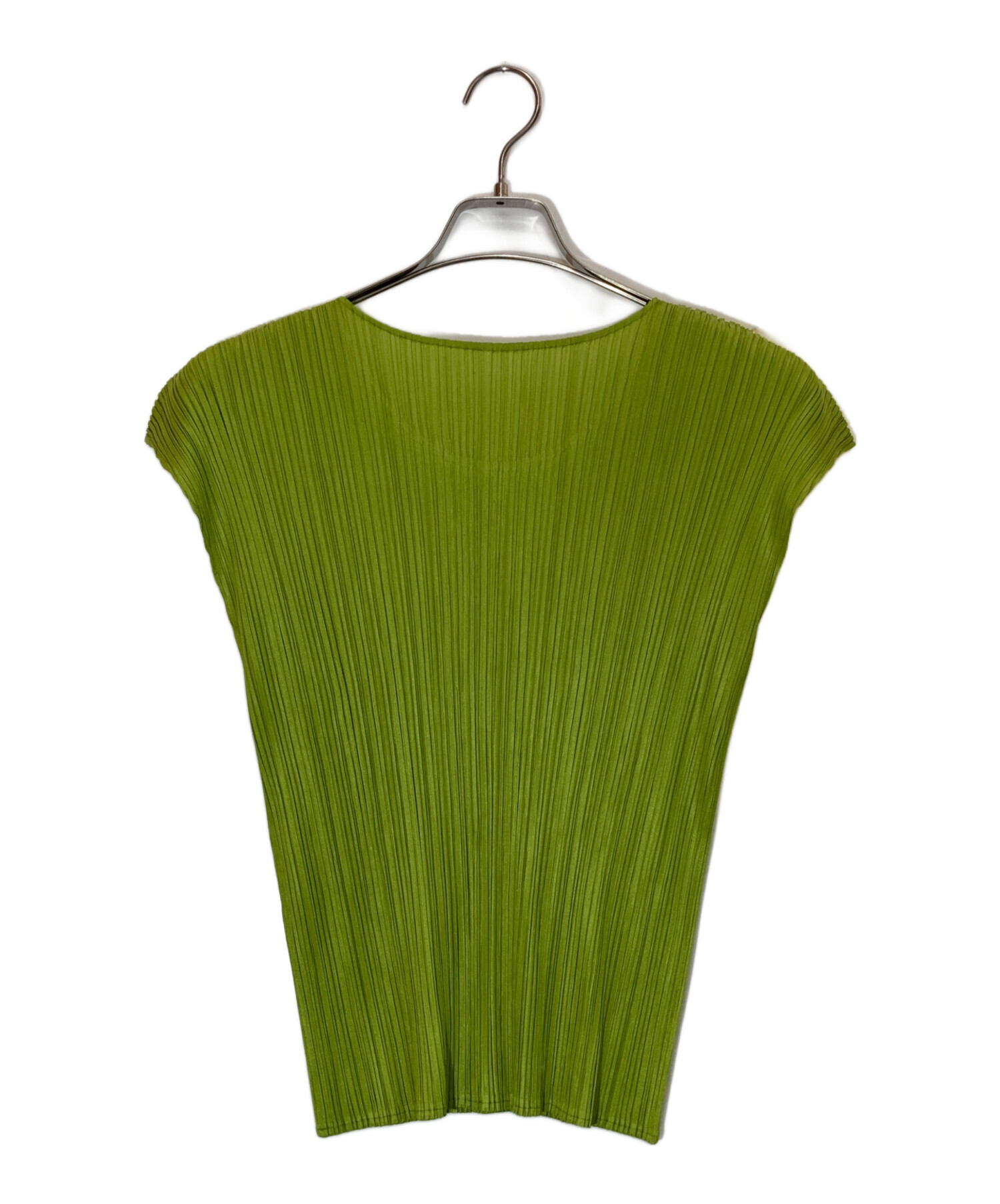 PLEATS PLEASE プリーツタンクトップ オリーブグリーン 中古・古着通販】PLEATS PLEASE (プリーツプリーズ) プリーツブラウス