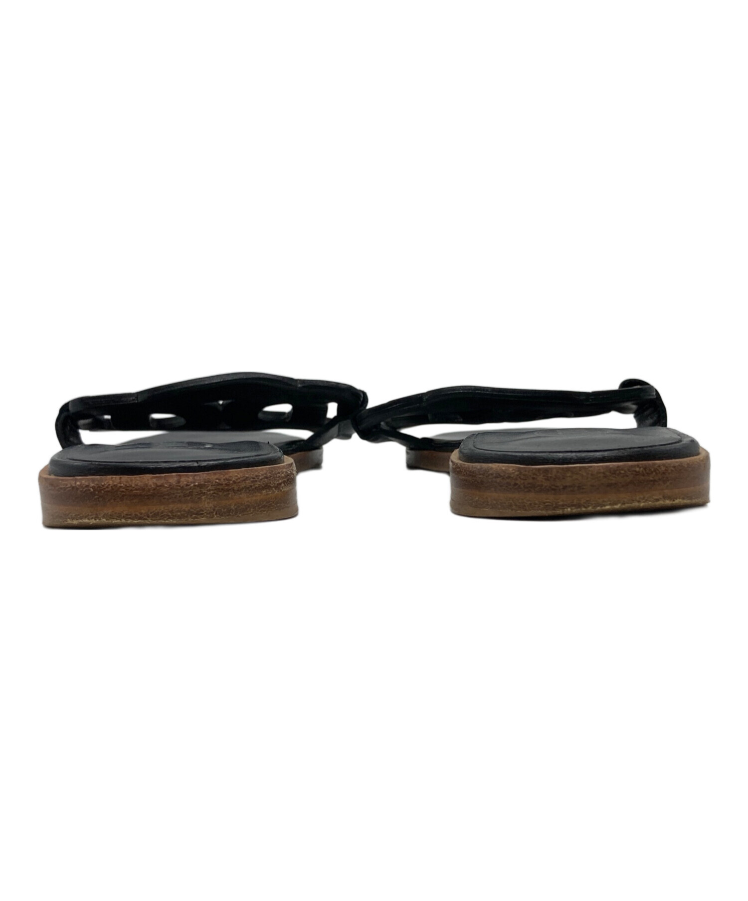 中古・古着通販】TOD'S (トッズ) フラットレザーサンダル ブラック