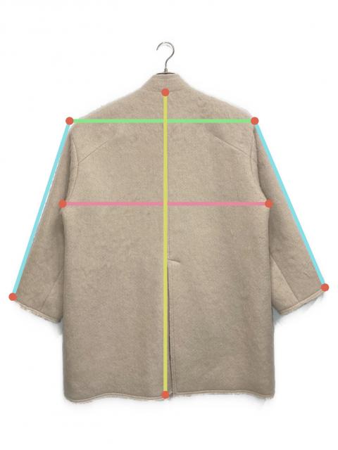 中古・古着通販】louren (ローレン) shaggy half coat アイボリー