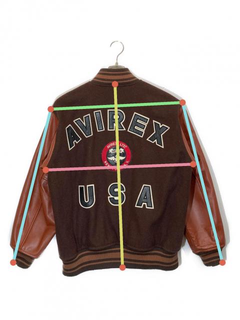 AVIREX ブラウンレザージャケット ニューヨーク【ブラウンロゴ希少品】 AVIREX(アヴィレックス) / オールレザースタジャン/スタジャン/XS