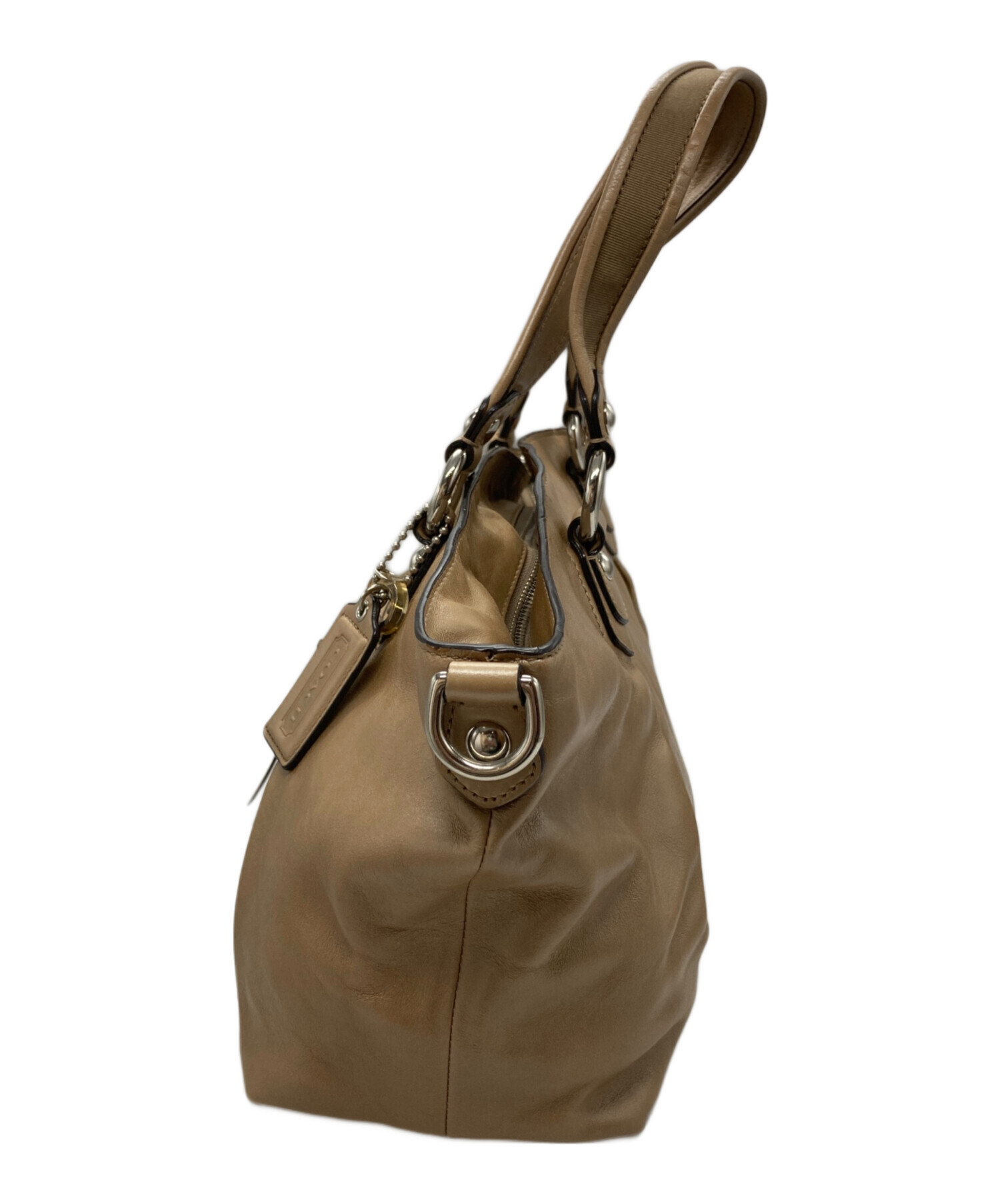 中古・古着通販】COACH (コーチ) ポピー 2WAYトートバッグ ゴールド 