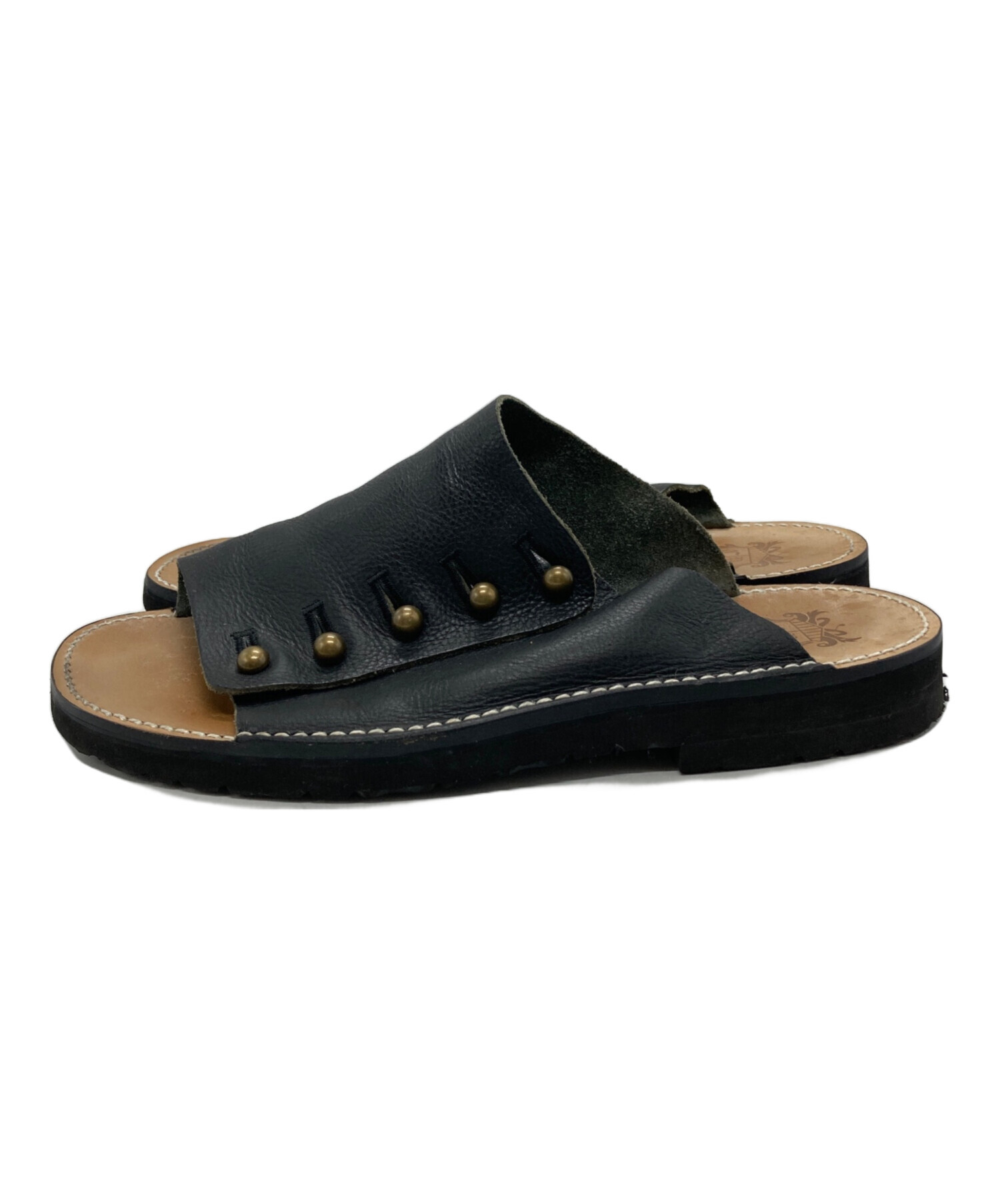 中古・古着通販】chausser (ショセ) ボタンサンダル C-7050 ブラック 