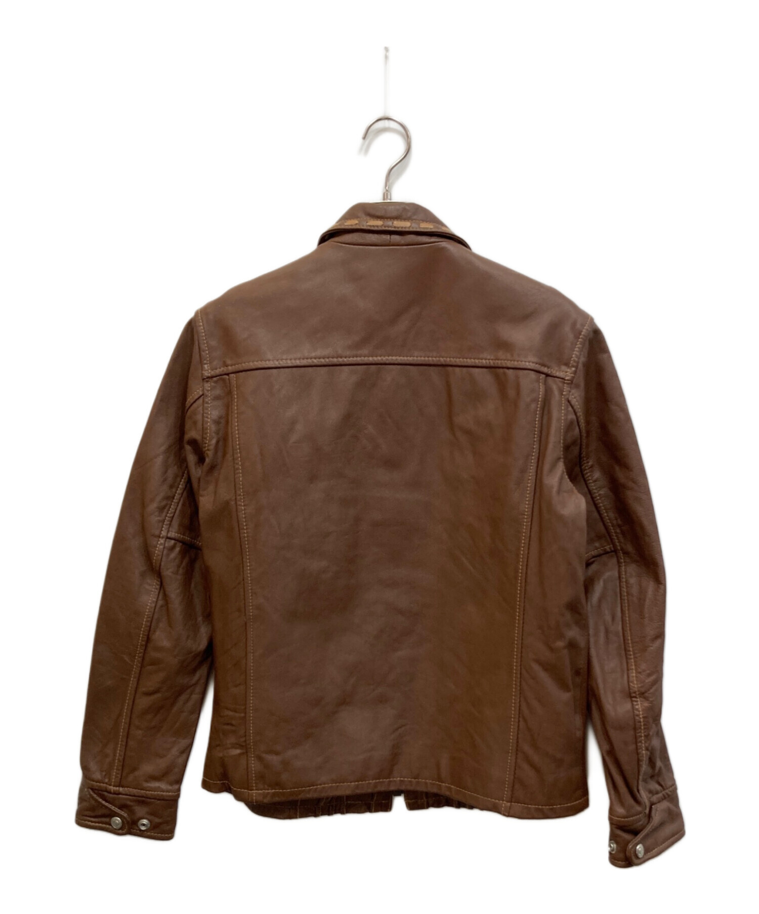 【値下げ中】Schott レザージャケット 本革 ブラウン 中古・古着通販】Schott (ショット) レザージャケット ブラウン サイズ