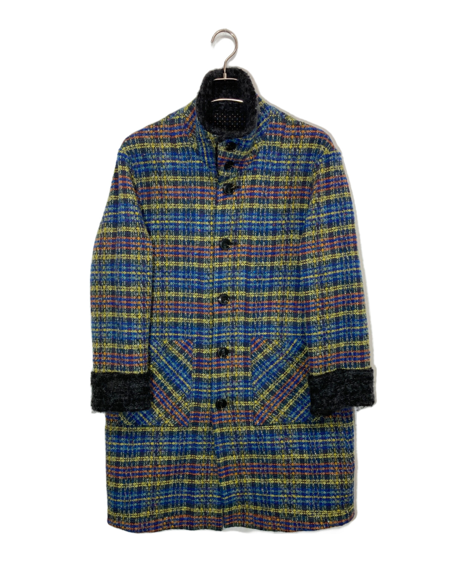 M.&KYOKO エムアンドキョウコ リバーシブル ウールロングコート モヘヤ混 中古・古着通販】M.&KYOKO (エムアンドキョウコ) リバーシブル ロング