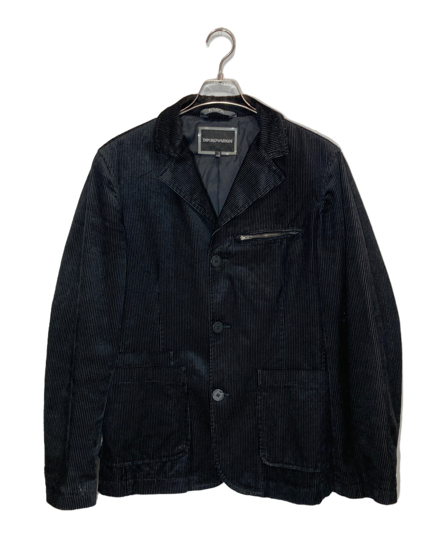 エンポリオアルマーニ 黒 コーデュロイジャケット 中古・古着通販】EMPORIO ARMANI (エンポリオアルマーニ) コーデュロイ