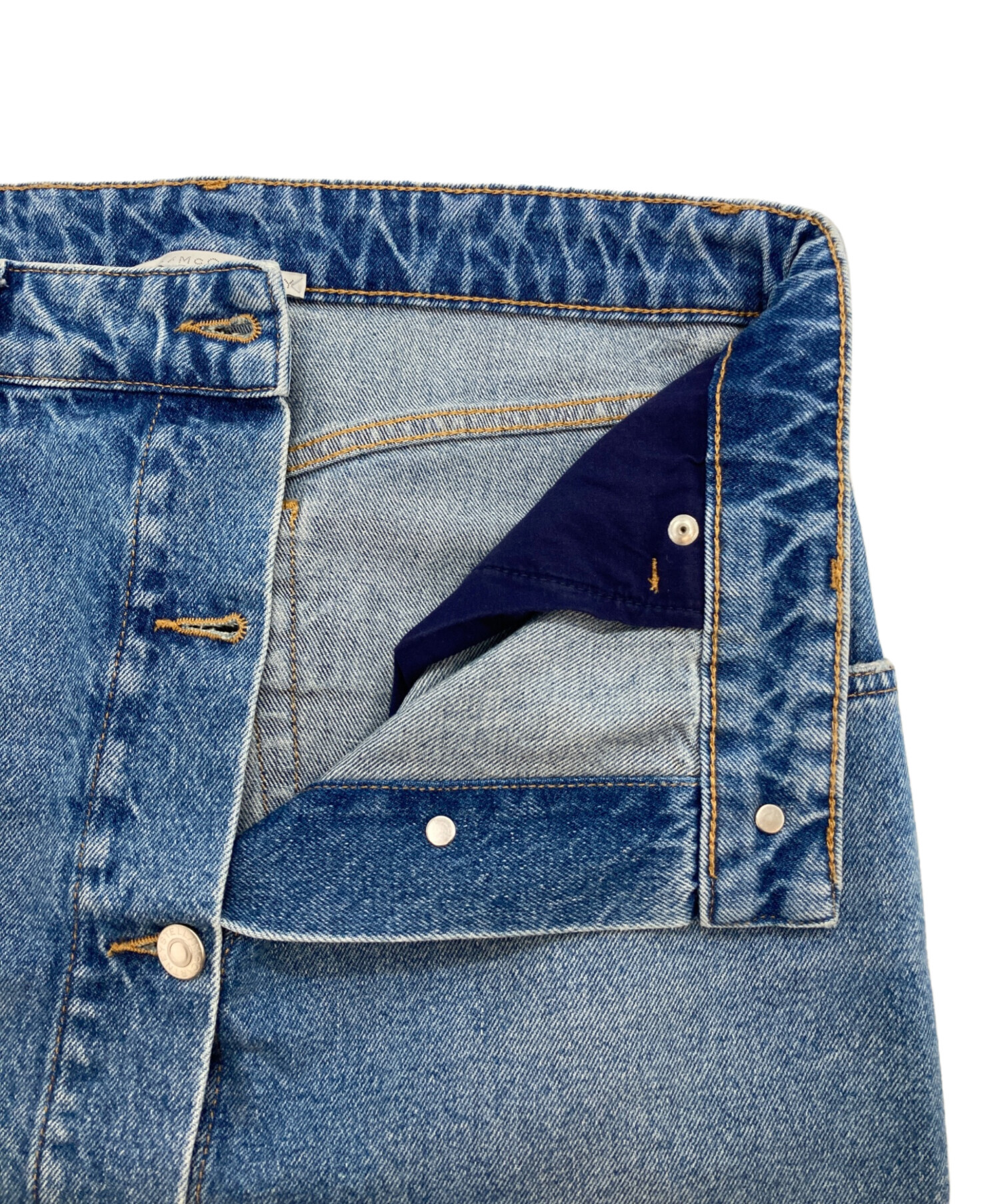 STELLA McCARTNEY / ステラマッカートニー | デニム ストレッチ 再度切替 アシンメトリー プルオーバーブラウス | 38 | インディゴ | レディース ステラ マッカートニー（STELLA McCARTNEY）2026-27秋冬コレクション